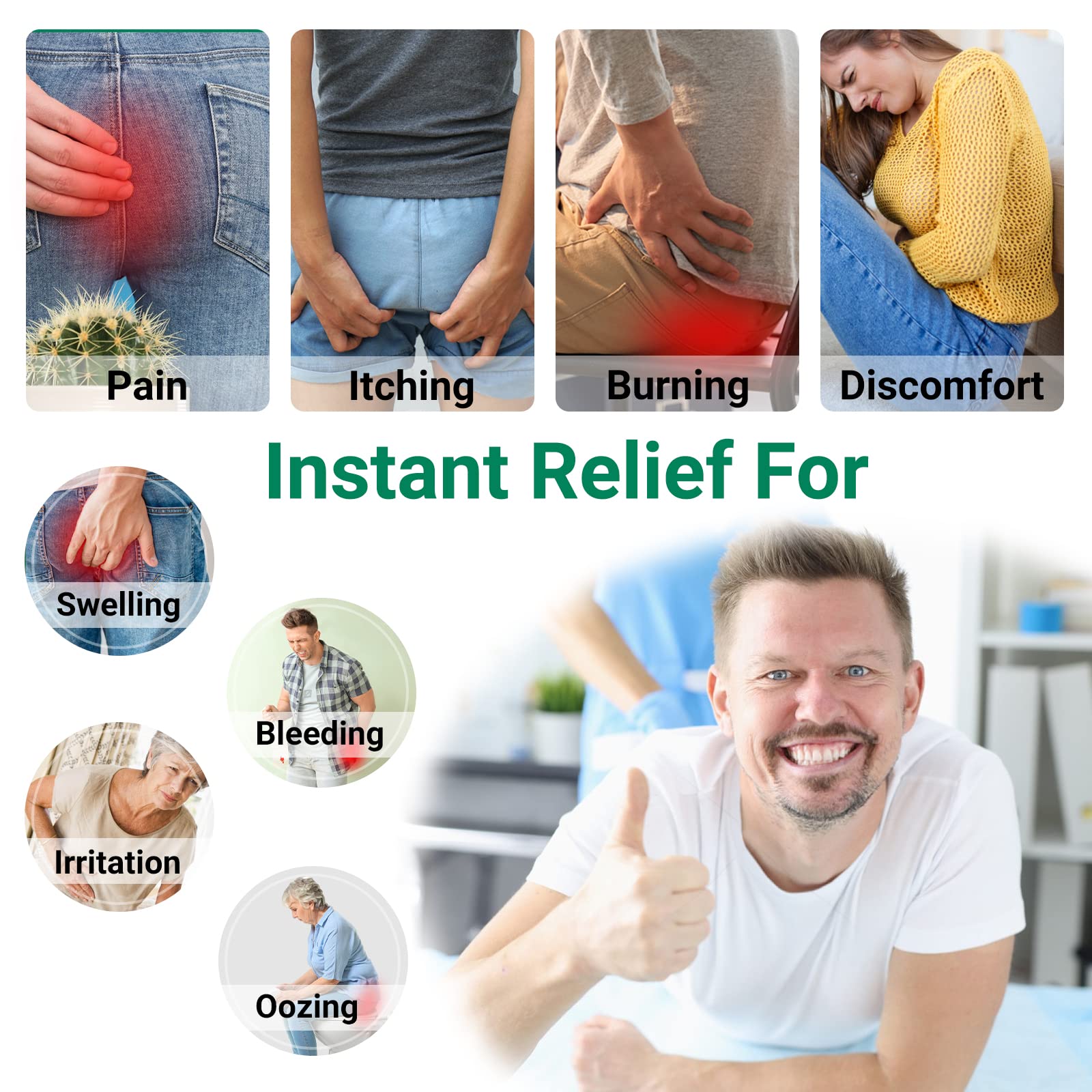 Hemorrhoid Treatment Ointment, Maximum Strength Treatment & Fast Relief for Pain, Itching, Burning, Swelling, Fissure, Bleeding, Discomfort, Long-Lasting Internal & External Hemorrhoid Cream, (2-Pack) LMNOOP uk supplements