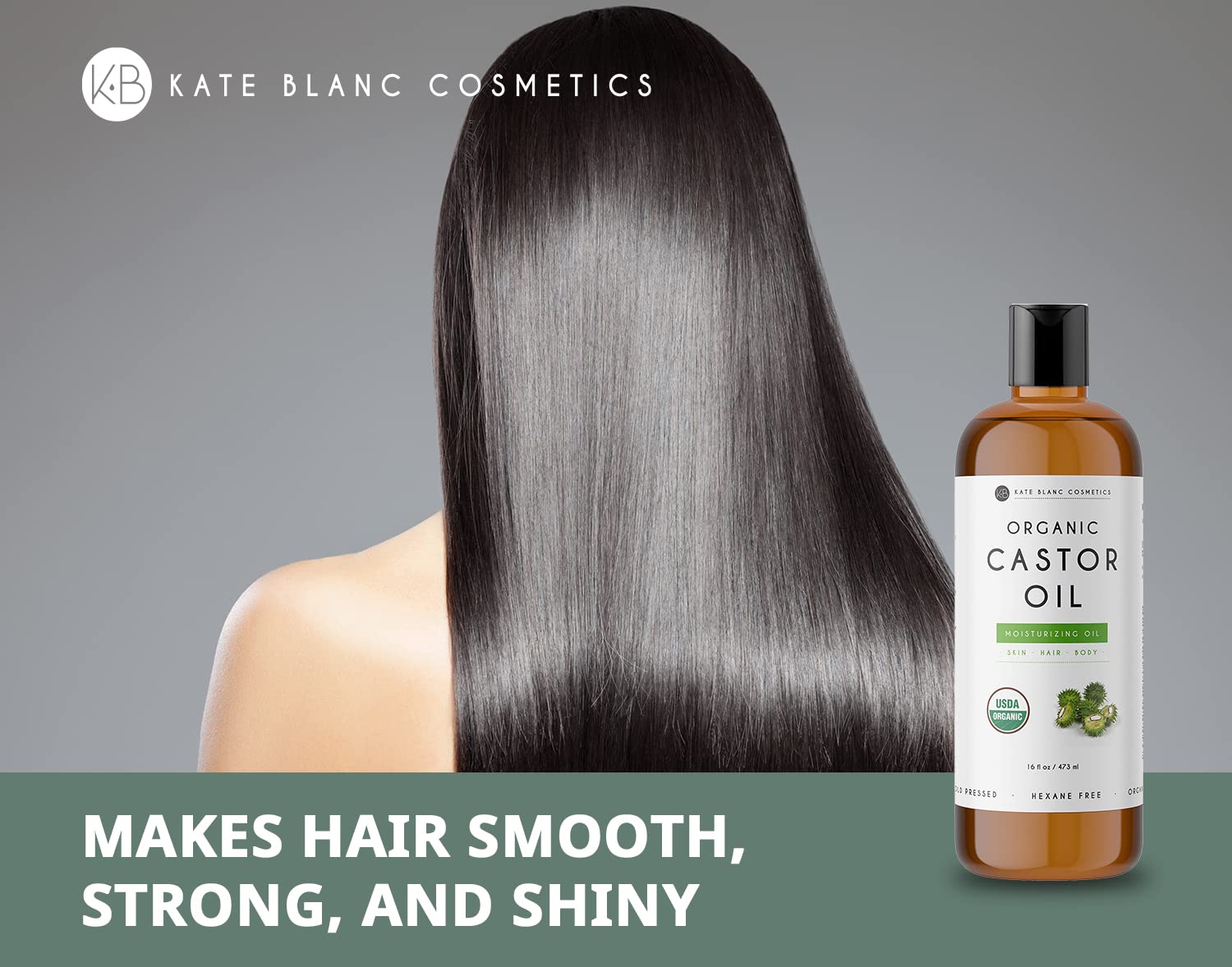 Kate Blanc Cosmetics Castor Oil 16oz - USDA Certified Organic. Cold-Pressed, 100% Pure Kate Blanc Cosmetics uk supplements