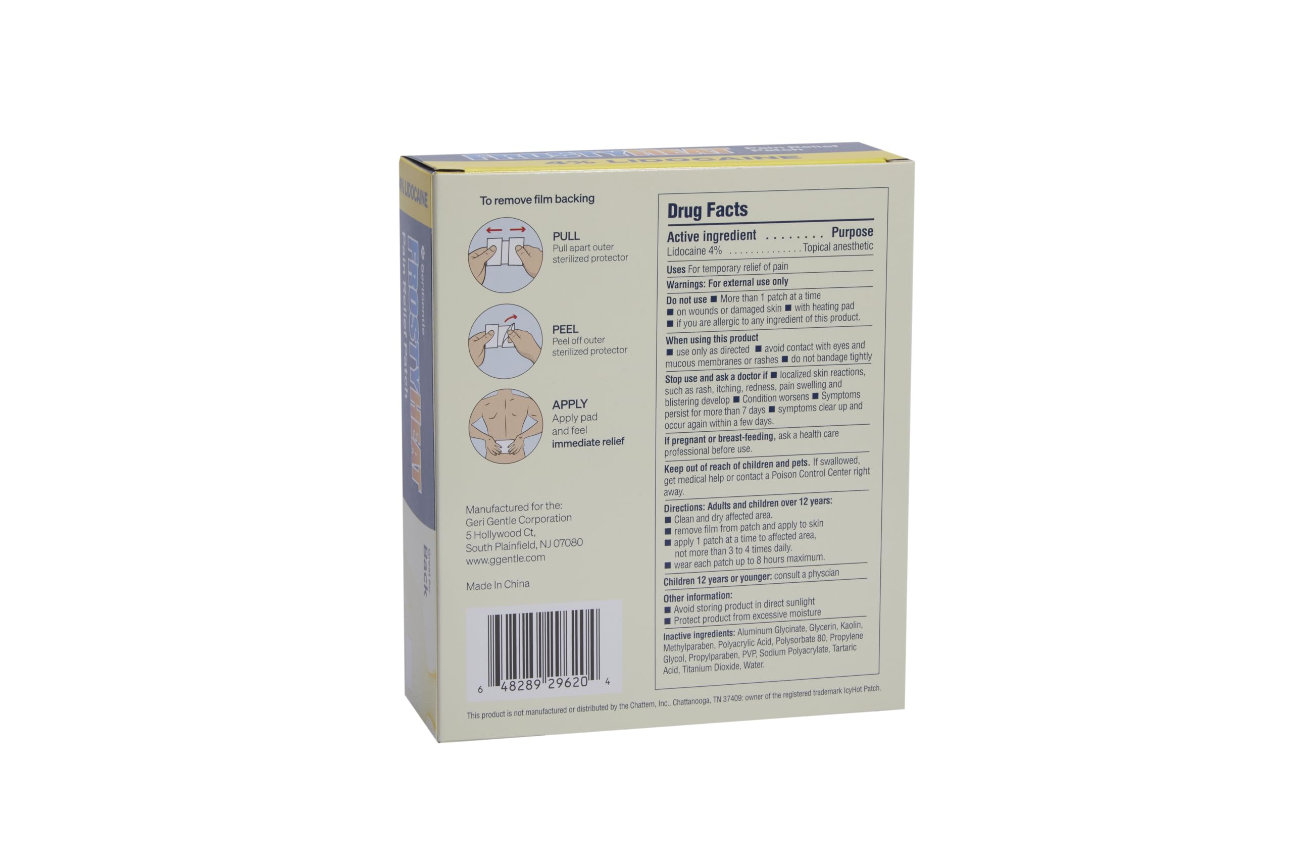 TenderGentle Four Percent Lidocaine Patches - 30 Back Pain Relief Patches with 4% Lidocaine for Aches, Muscle and Joint Discomfort - 3.9" x 5.5" Back, Shoulder, and Neck Pain Patch TenderGentle uk supplements