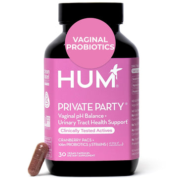 HUM Private Party Vaginal Probiotics for Women, pH Balance and Urinary Tract Support Vaginal Probiotic Supplement with Cranberry & Lactobacillus Blend, Women's Health Cranberry Pills, 30 Capsules HUM uk supplements