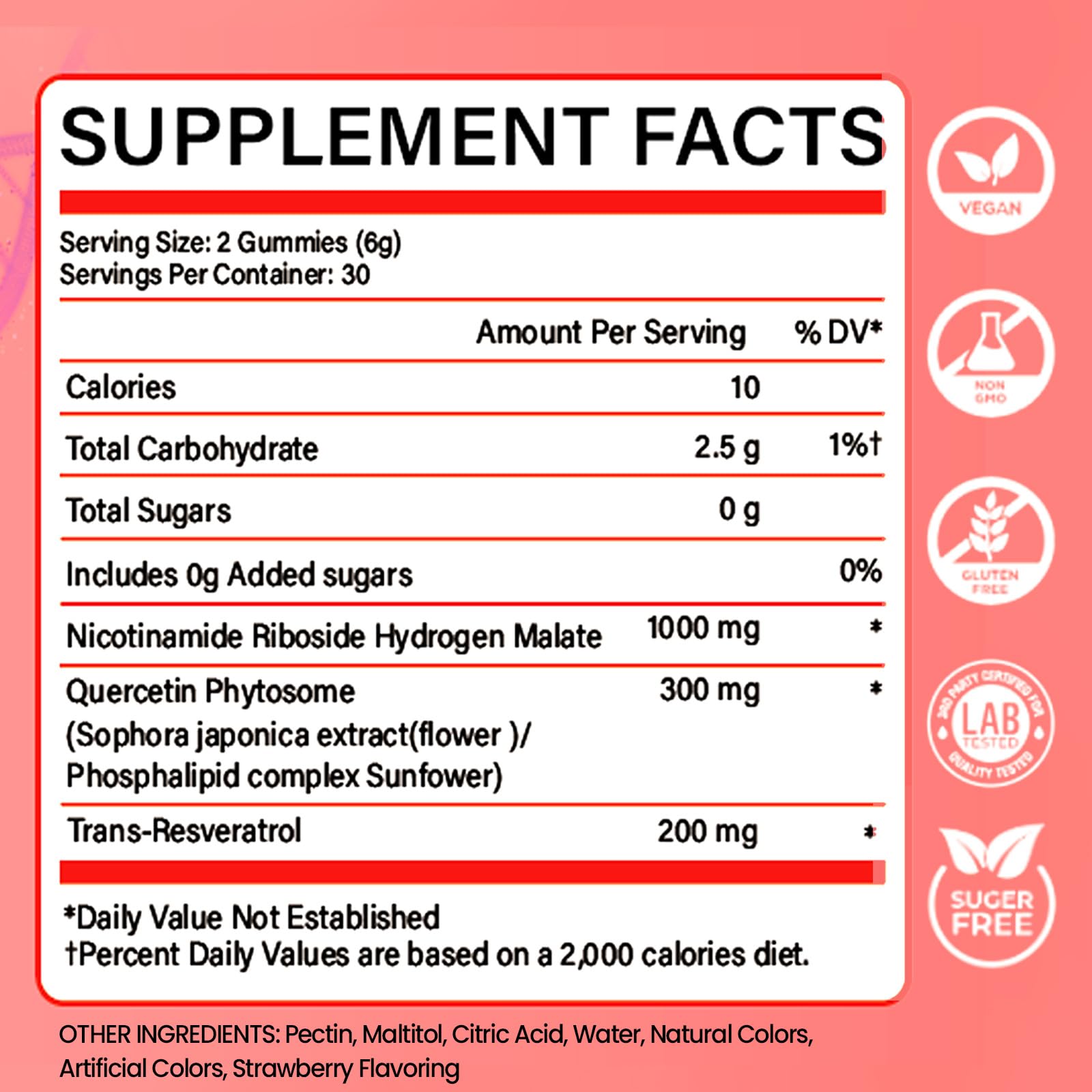 NUTRATASTE HEALTHIER CHOICE RICHER TASTE NAD⁺ Gummies Supplement for Anti-Aging, Energy & Focus Boost | Resveratrol, Nicotinamide Riboside | Strawberry Flavor, Vegan, Sugar-Free,60 Count (Pack of 1) NUTRATASTE HEALTHIER CHOICE RICHER TASTE uk supplements