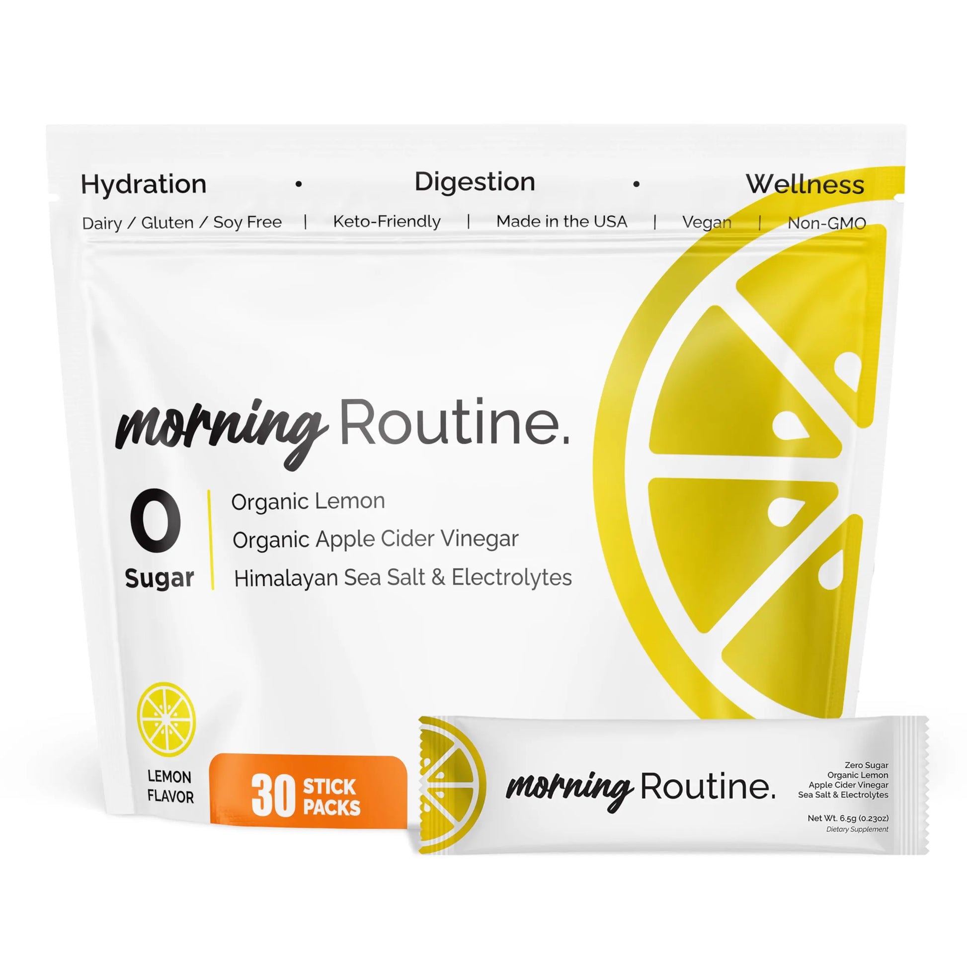 ROUTINE Morning Daily Hydration | Electrolyte Powder Packets | Lemon, Apple Cider Vinegar & Sea Salt Drink Mix | Sugar-Free, Keto & Paleo-Friendly | 3rd-Party ROUTINE uk supplements