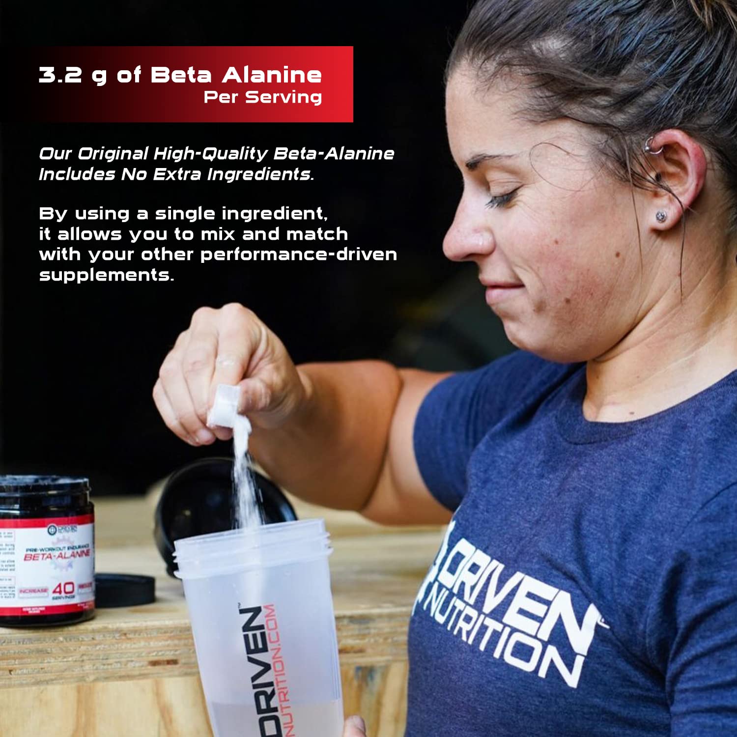 Driven Nutrition Beta Alanine, Unflavored - Preworkout Carnosine Booster for Physical Driven Nutrition uk supplements