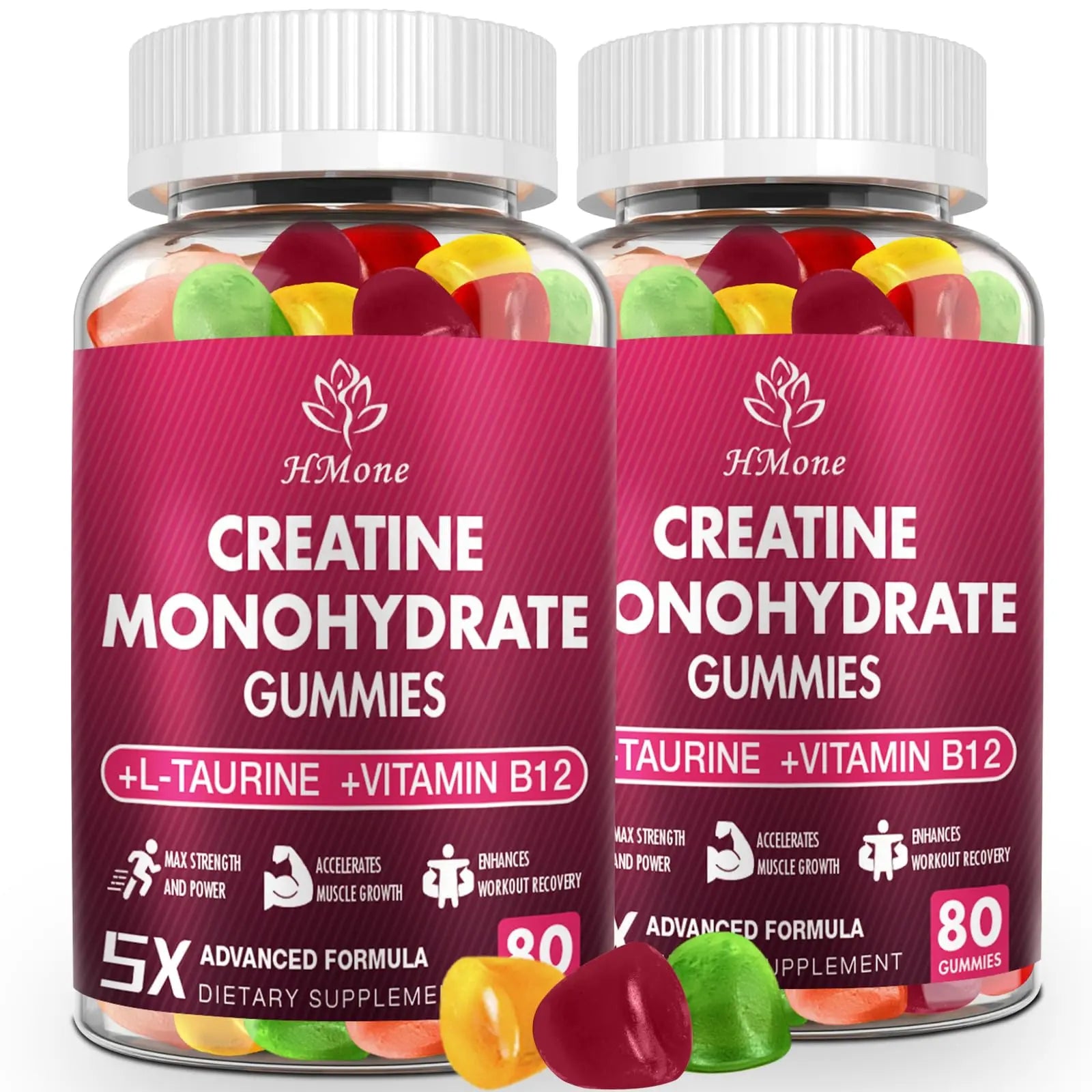 HMone Creatine Monohydrate Gummies - 5g for Men & Women, 160 Count and Creatine Chewable Supplements for Muscle Gain, Muscle Strength, Energy Boost HMone uk supplements