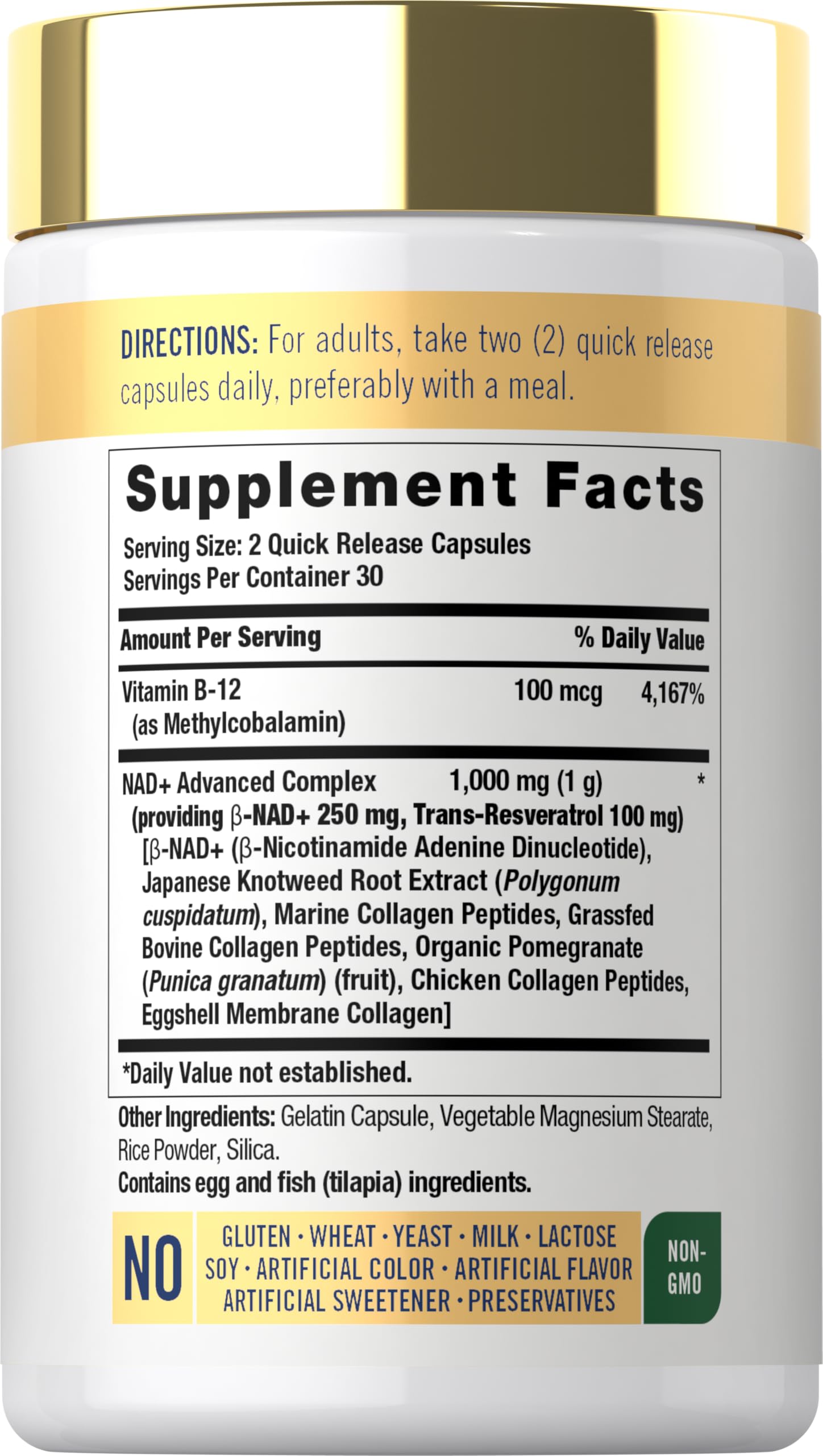 Carlyle NAD+ Supplement 1000 mg | 60 Capsules | with Resveratrol and Collagen | Advanced Complex for Women and Men | Non-GMO & Gluten Free Carlyle uk supplements