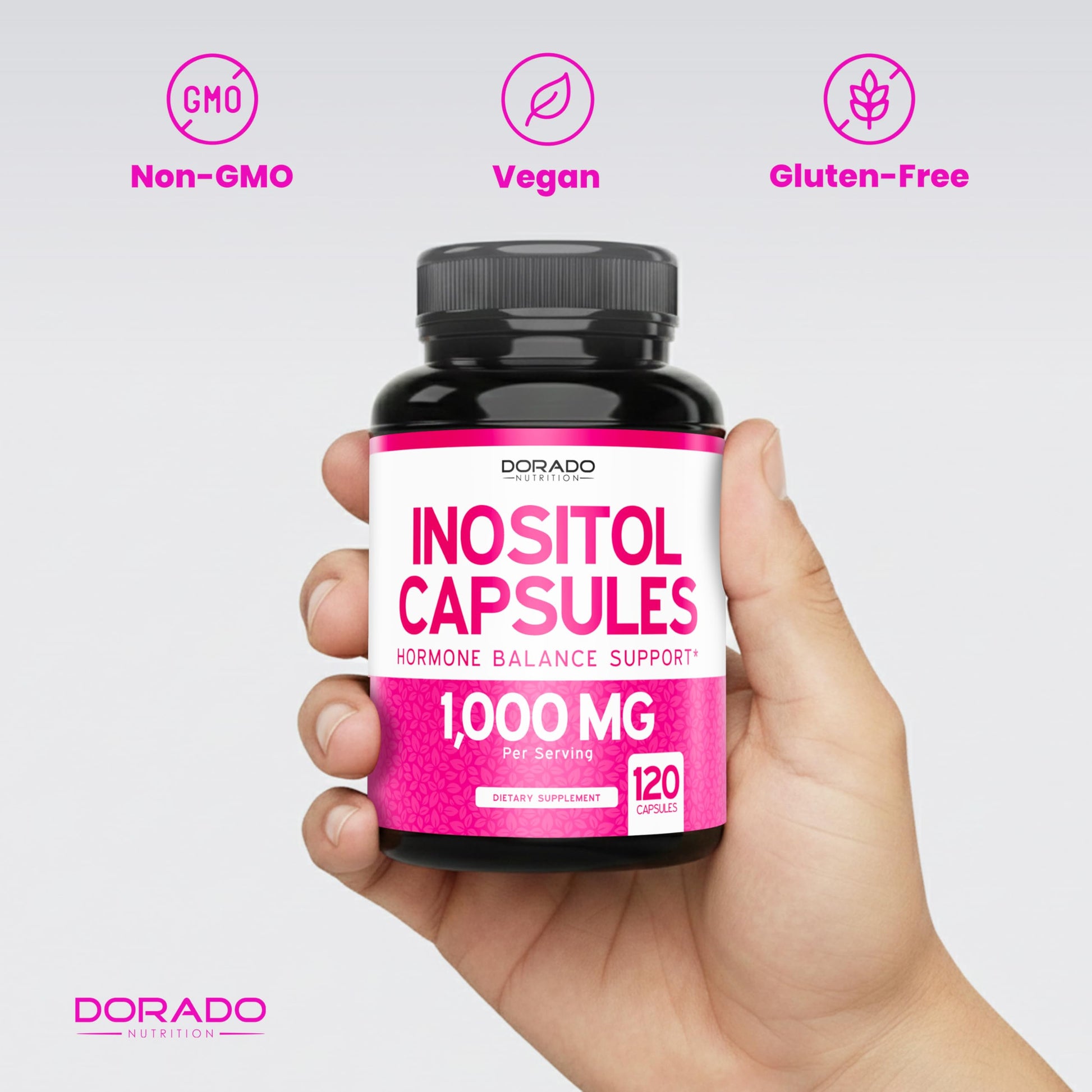 Inositol Capsules (Myo Inositol) (1000mg Per Serving 120 Capsules) Myo Inositol Supplement for Women Hormone Balance Support - Vegan Safe - Third Party Tested - Gluten Free & Made in USA (120 Count) DORADO NUTRITION uk supplements