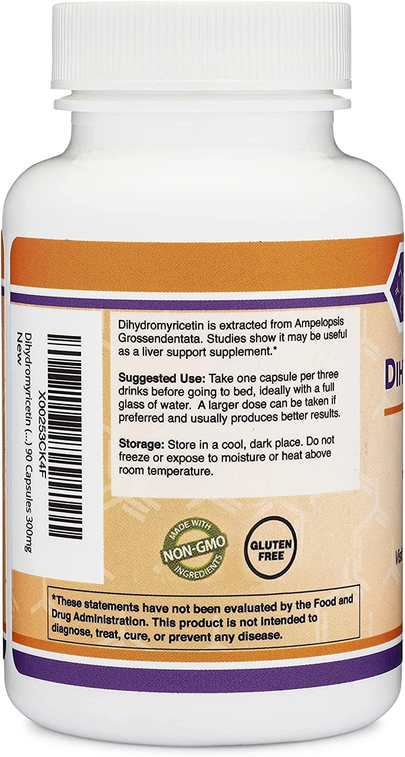 Dihydromyricetin (DHM) 50 Capsules, 300mg, Liver Support Supplement (Third Party Double Wood Supplements uk supplements