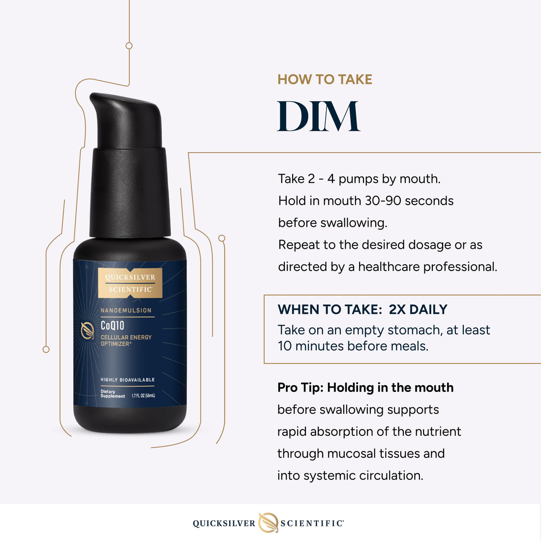Quicksilver Scientific Nanoemulsified DIM - Liposomal DIM Supplement to Support Healthy Hormone Balance for Women & Men - Soy-Free Detox & Immune Support (1.7oz / 50ml) Quicksilver Scientific uk supplements