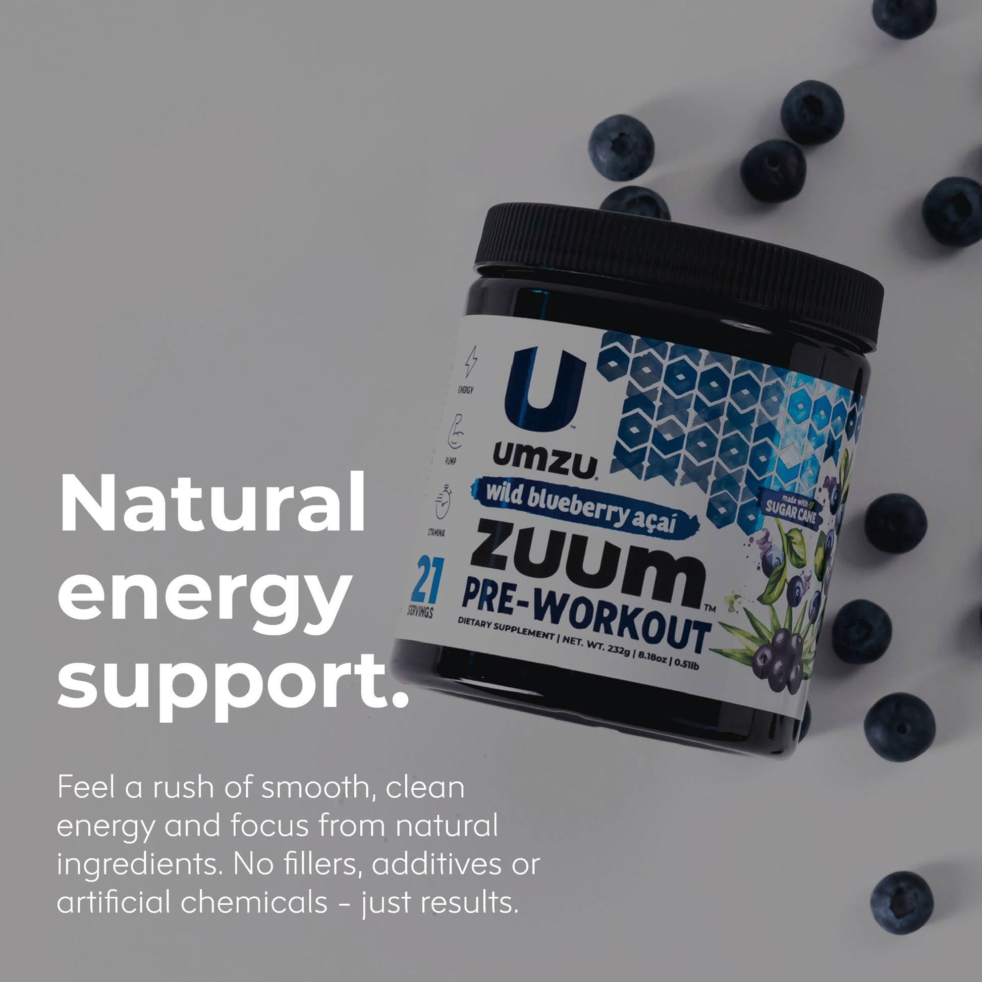 UMZU Zuum Pre-Workout Wild Blueberry Acai UMZU uk supplements