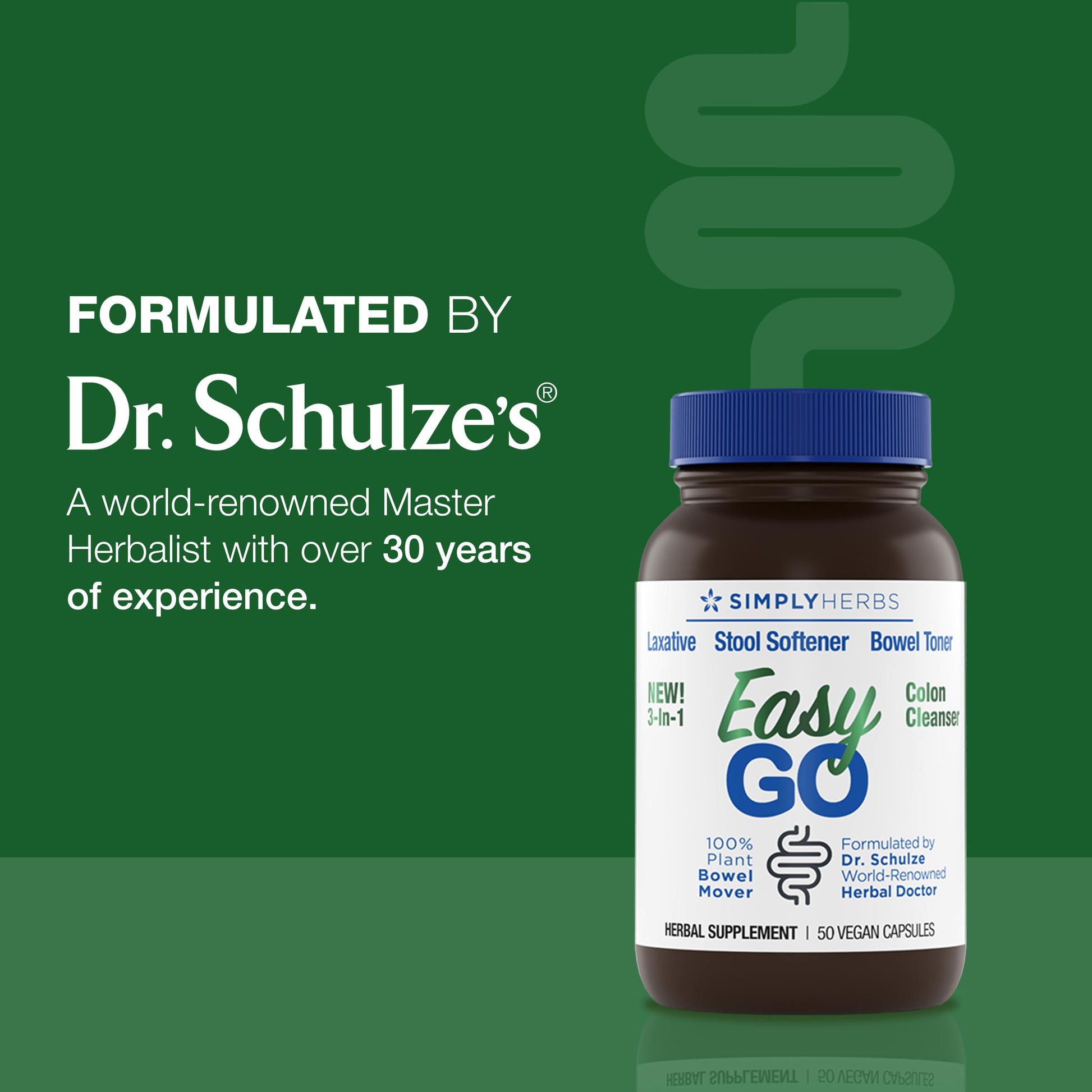Simply Herbs Easy Go Bowel Mover - Adult Cleansing Supplement for Colon Health Support - Bowel Movement Aid - Stool Softener - Daily-Use Laxative - Plant-Based Ingredients - Vegan - 100 Count (2 Pack) Dr. Schulze's uk supplements