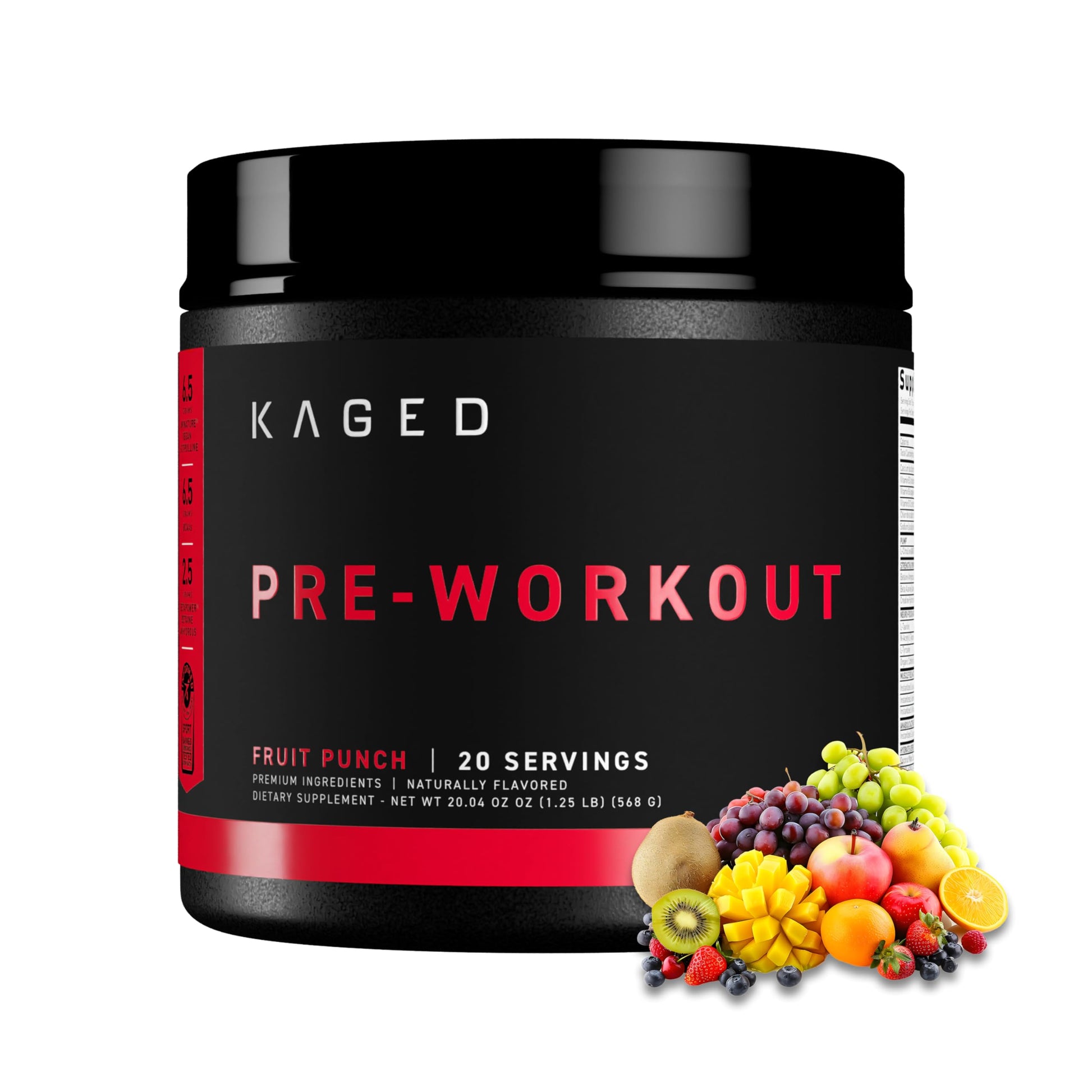Kaged Stimulant Free Pre Workout Powder | Fruit Punch | Pre-Kaged | Formulated with Creatine, Beta Alanine | No Jitters | 20 Servings Kaged uk supplements
