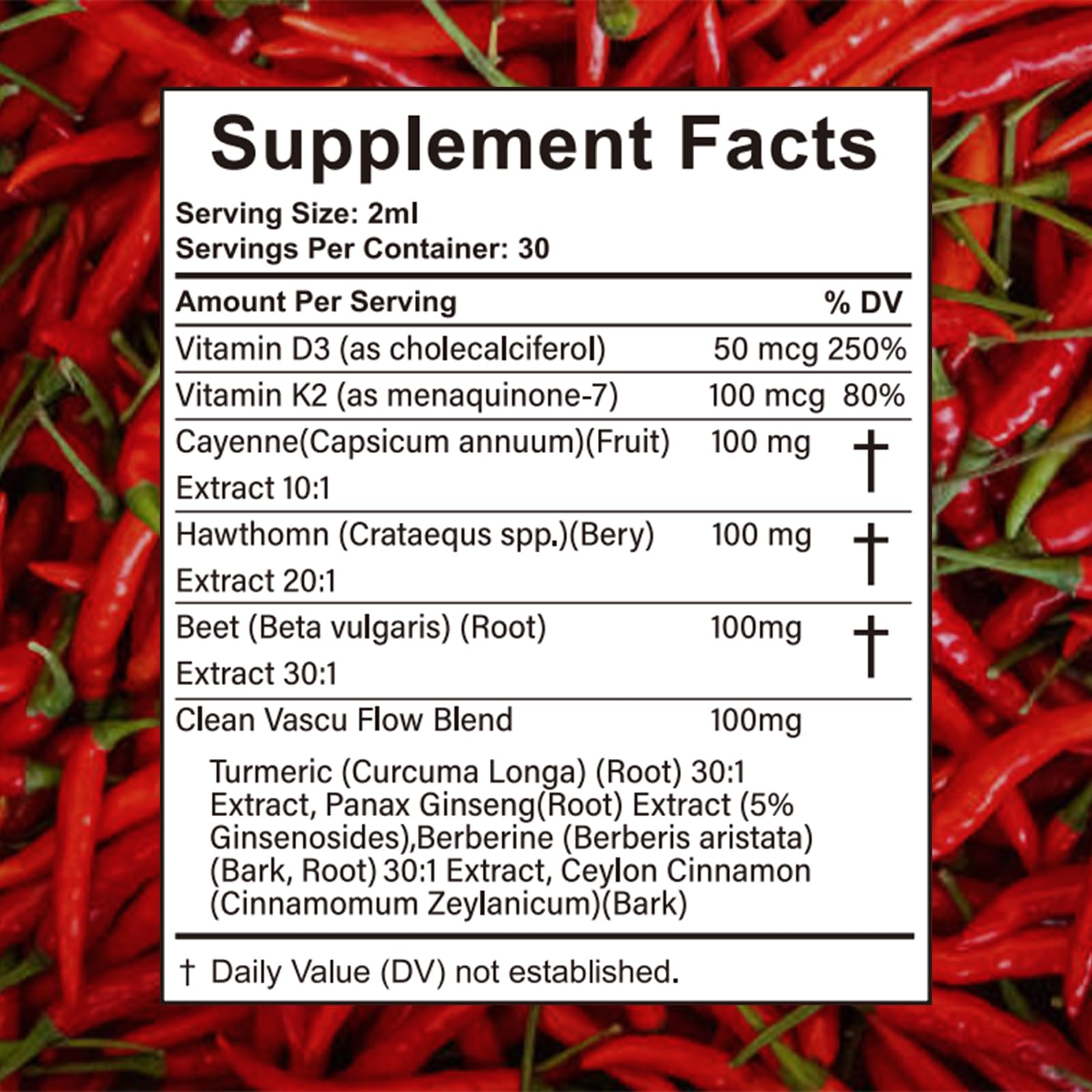 Velestoff Cayenne Pepper Drops, Cayenne Circulation Blend with Hawthorn Beet Root Turmeric Vitamin K2 D3 - Vegan, Non-GMO - 2FL.OZ (2 PCS) Velestoff uk supplements