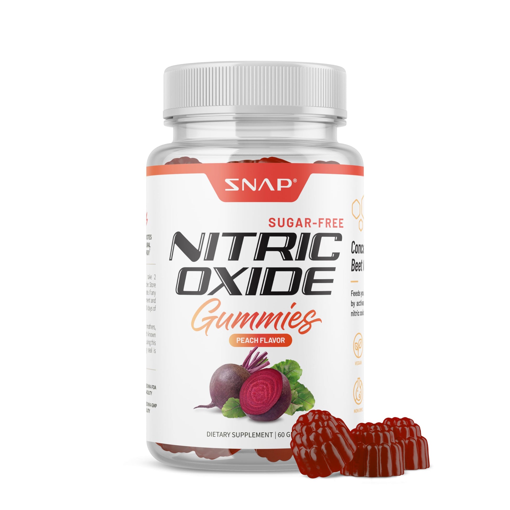 Snap Supplements Nitric Oxide Beet Root Gummies - Support Healthy Blood Circulation Snap Supplements uk supplements