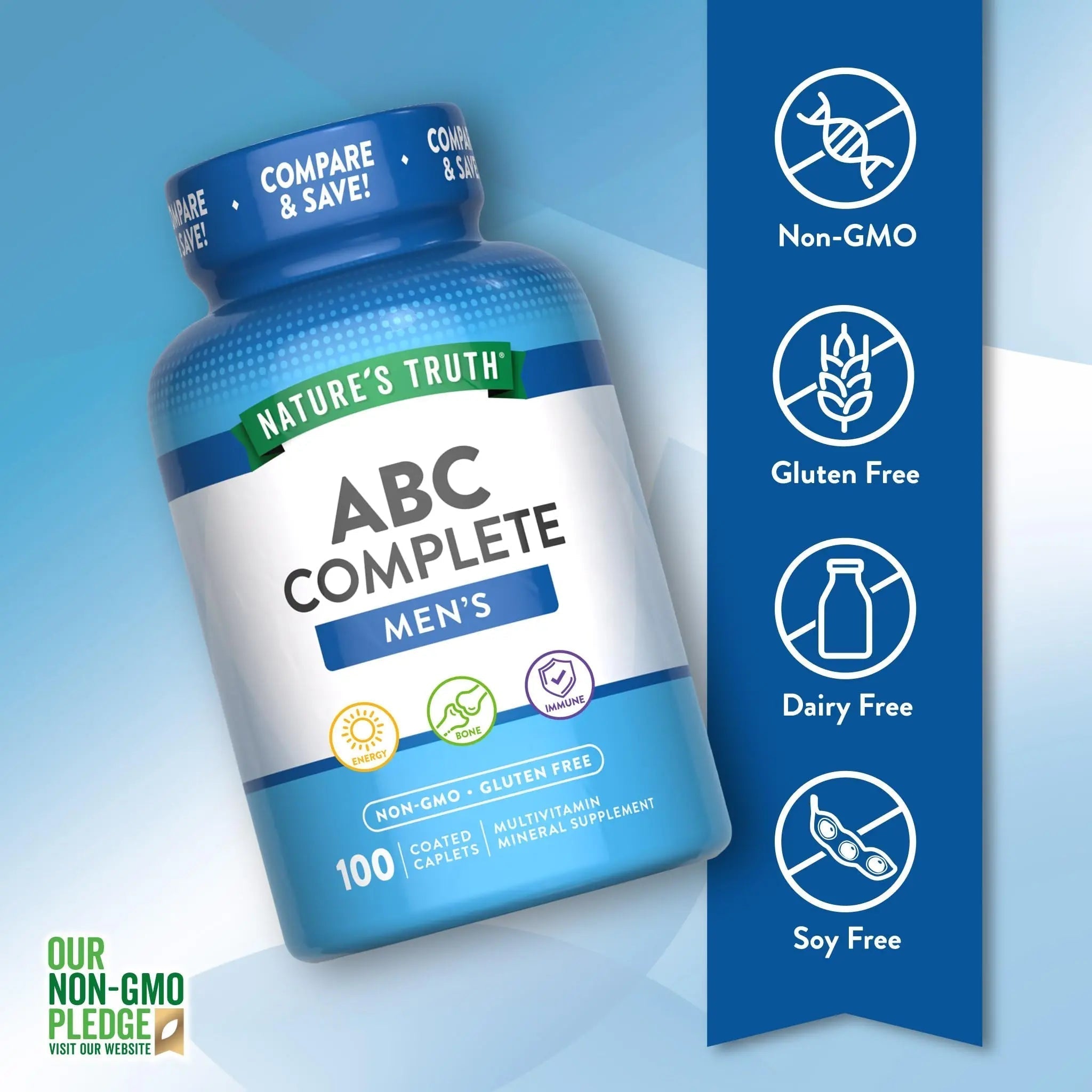Nature's Truth Multivitamin for Men | with Iron, Vitamins A, C, D & E | 100 Caplets | Non-GMO & Gluten Free for Adults Nature's Truth uk supplements