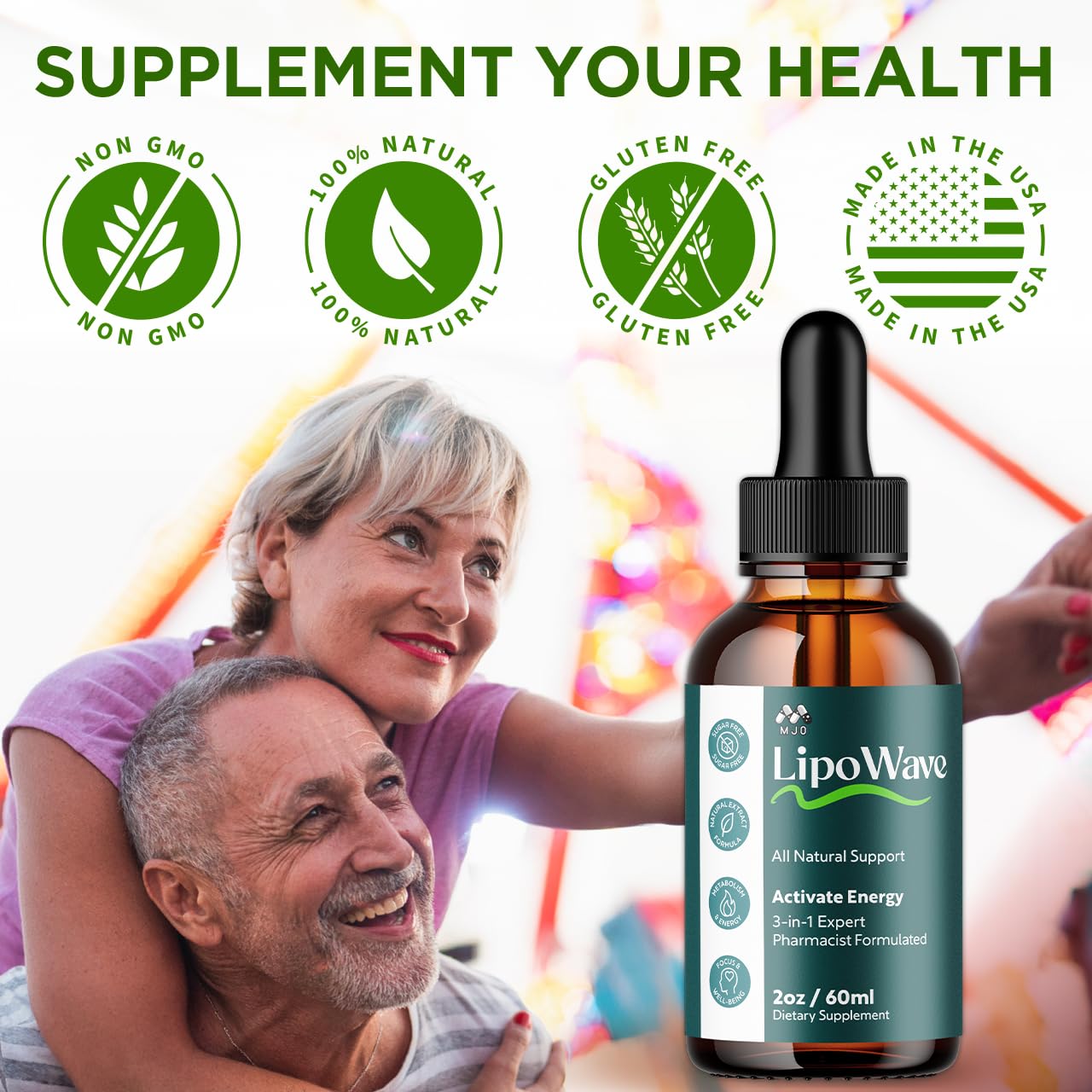 Lipowave Drops, Official LipoWave Drops with All Natural Ingredients, Advanced Overall Health and Wellness Vitamin Supplement Premium Formula for Maximum Strength Multivitamin Support (30 Servings) MJO uk supplements