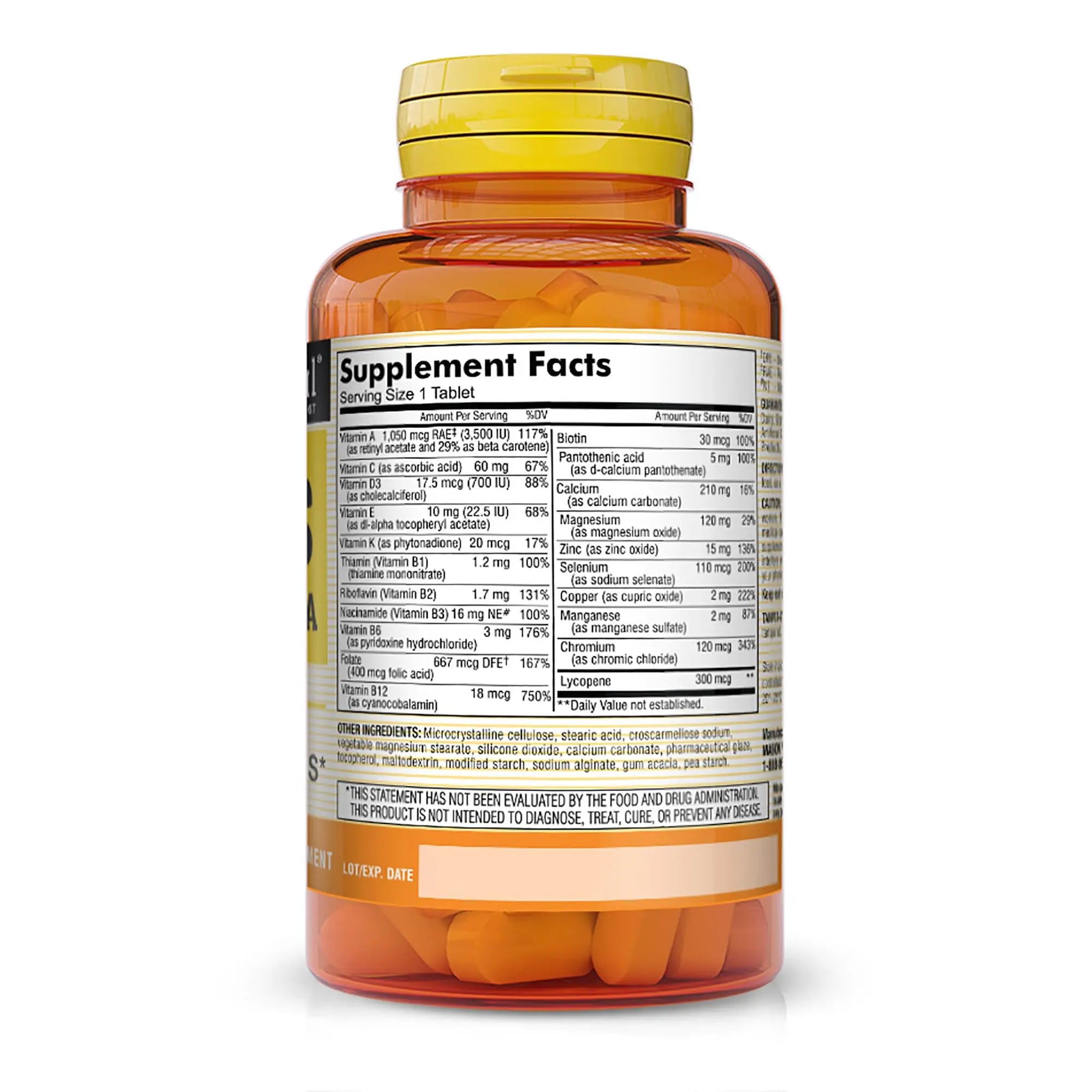 MASON NATURAL, Mens Daily Formula Equivalent to One a Day Mens Brand Tablets - 100 ea MASON NATURAL uk supplements