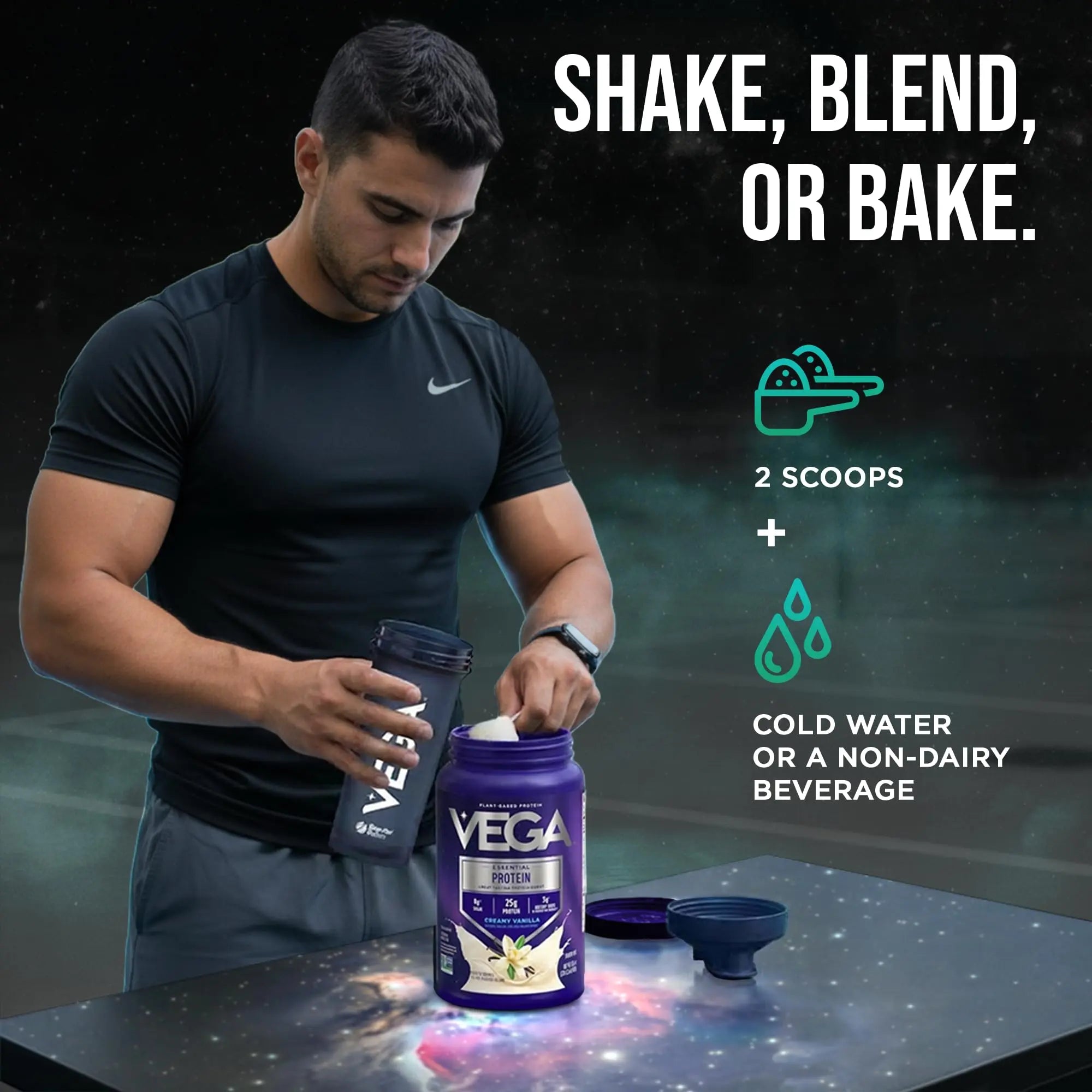 Vega Essential Protein – 25g Plant Based Protein Powder, Creamy Vanilla, Vegan for a Dairy-Free Vanilla Shake – Large Tub, 32.5oz (20 Servings) Vega uk supplements