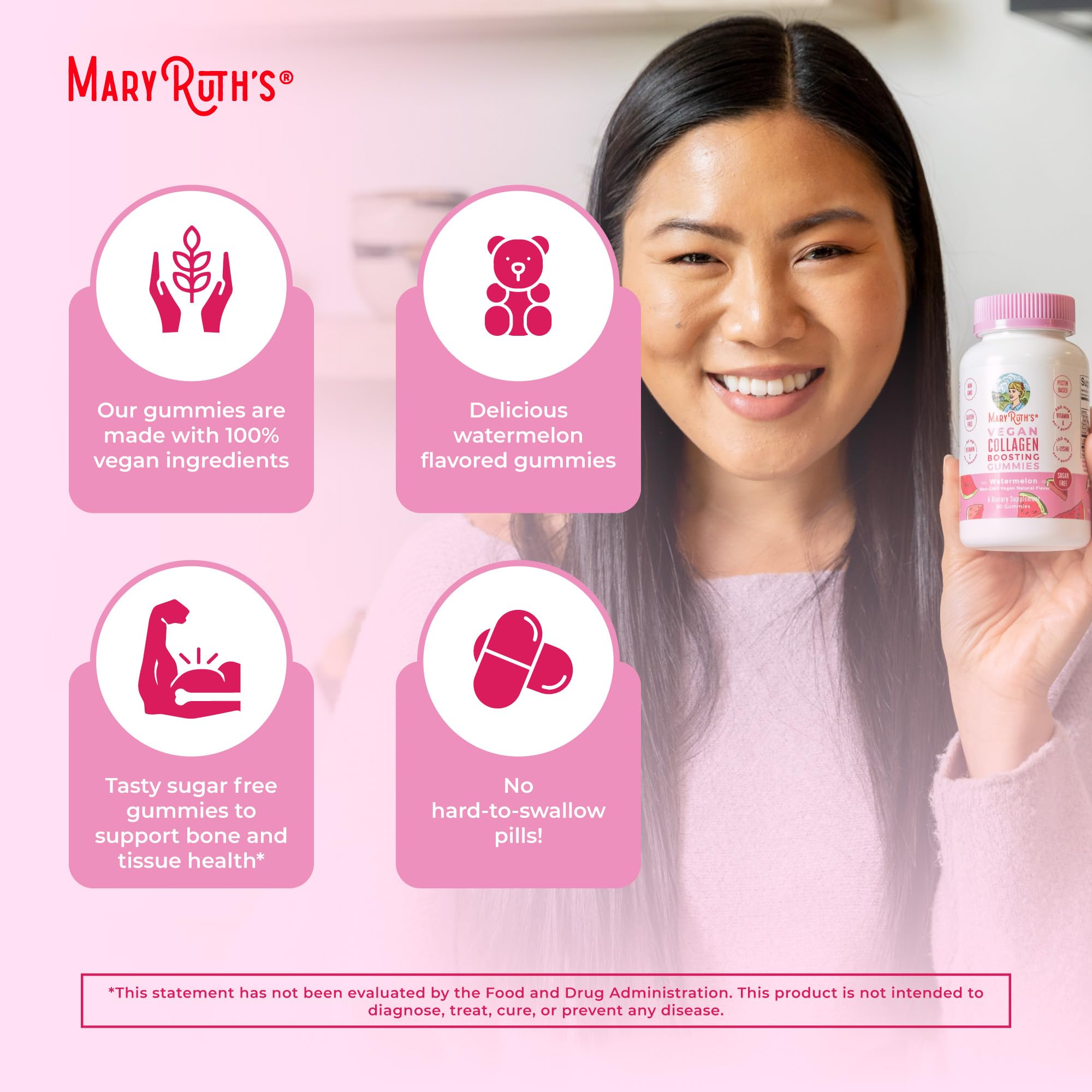 MaryRuth Organics Vegan Collagen for Women & Men, Collagen Boosting Gummies, Skin Care, Lysine, Vitamin C, Vitamin A, Amla, Supplement for Hair & Skin, Vegan, Non-GMO, Gluten Free, 90 Servings MARYRUTH'S uk supplements