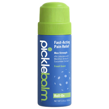 PickleBalm Pickleball In-Game Muscle Pain Relief Roll-On with 4% Lidocaine, Arnica, Menthol, Cucumber Seed Extract for Shoulders, Knees, Wrists, and More, 3.4oz Roll-On Applicator PickleBalm uk supplements