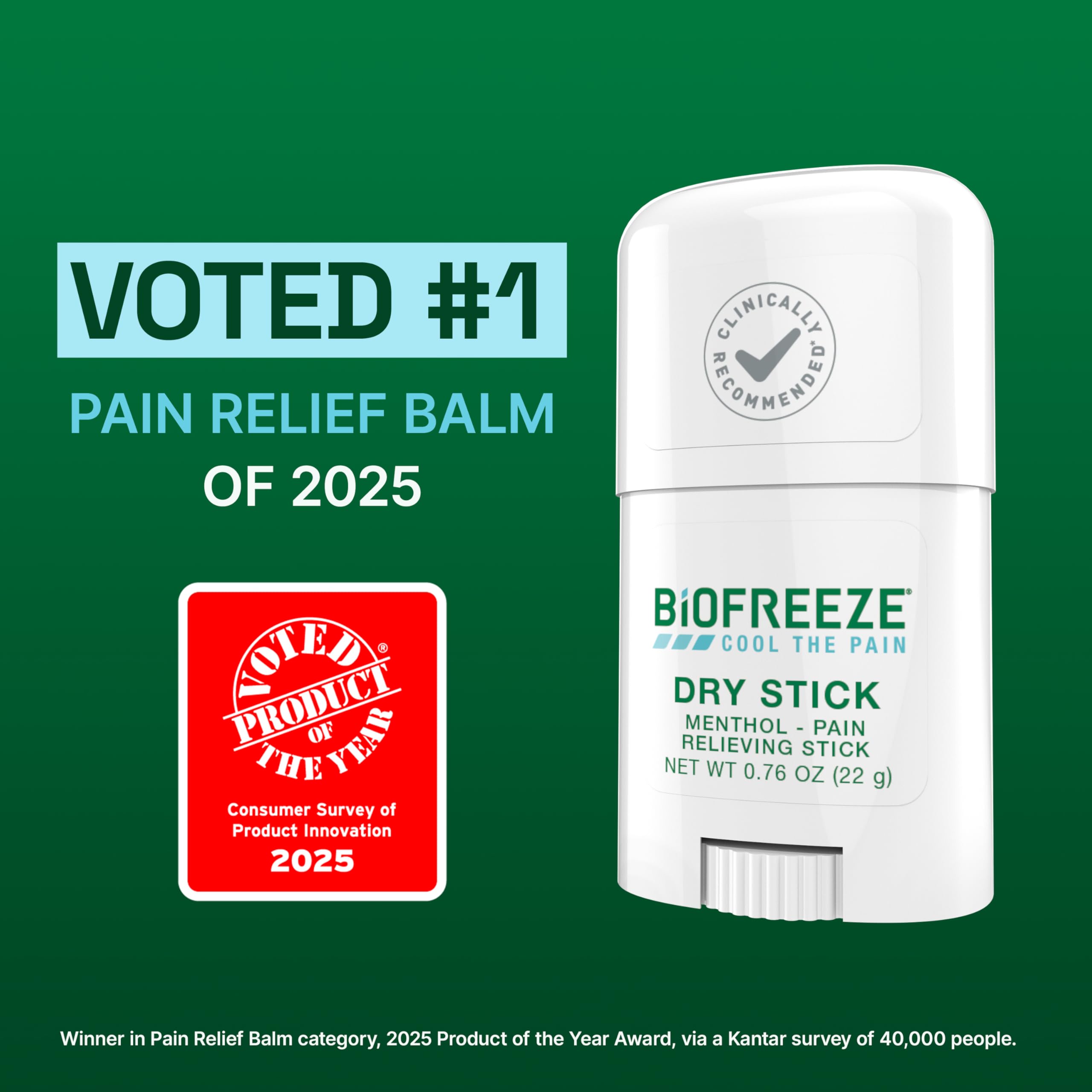 Biofreeze Dry Stick, Mess-Free Relief for Neck, Shoulder, Knee, Hip, Hand & Joint, Cooling Menthol Pain Relief Stick, Up to 100 Uses Biofreeze uk supplements