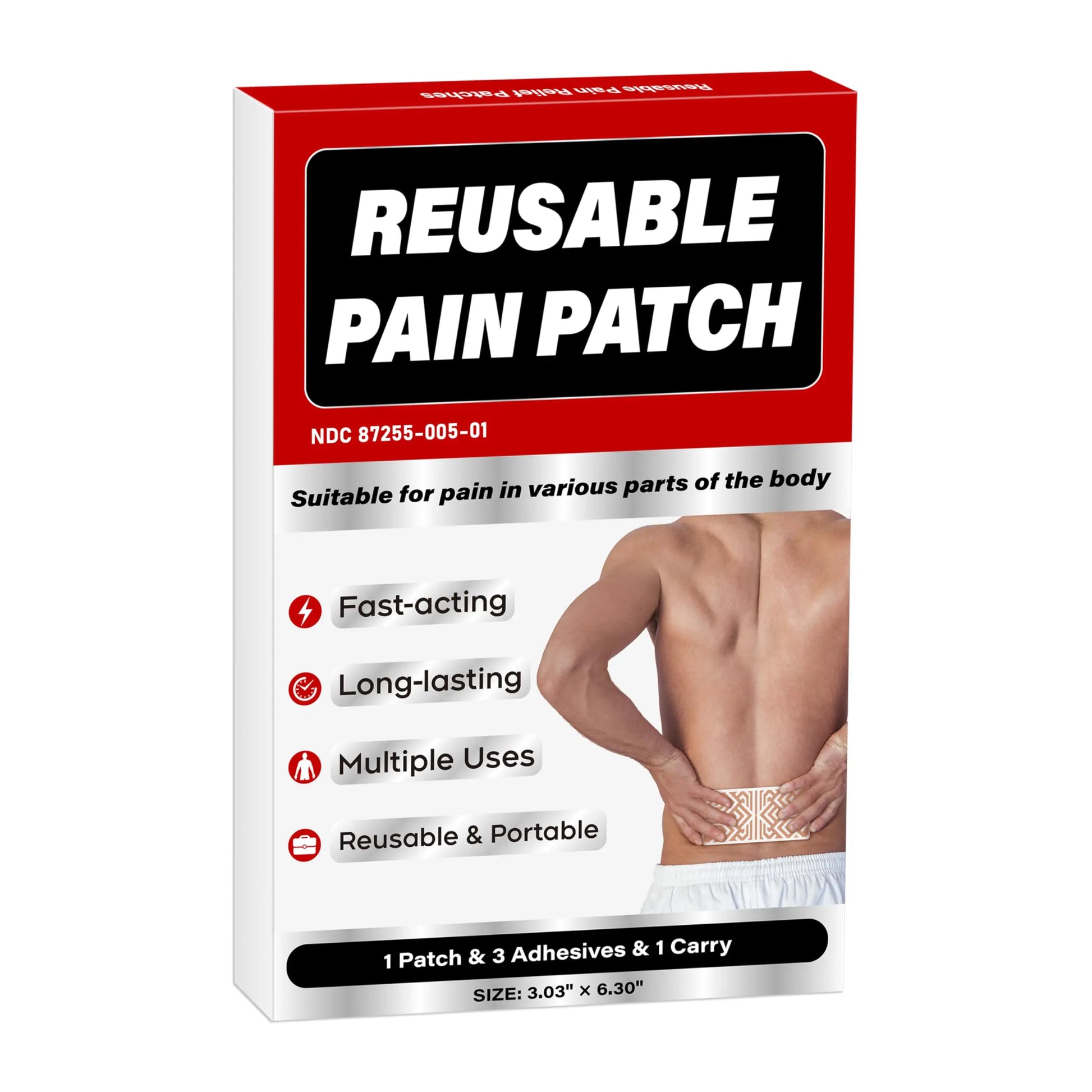 XAYIUIYAX Menthol Pain Patches, Cooling Pain Relief for Sore Muscle Relief - Includes 3 Adhesives, 1 Patch & 1 Carry Case - Relief Back, Shoulder & More - 3.03" × 6.30"-0317 XAYIUIYAX uk supplements