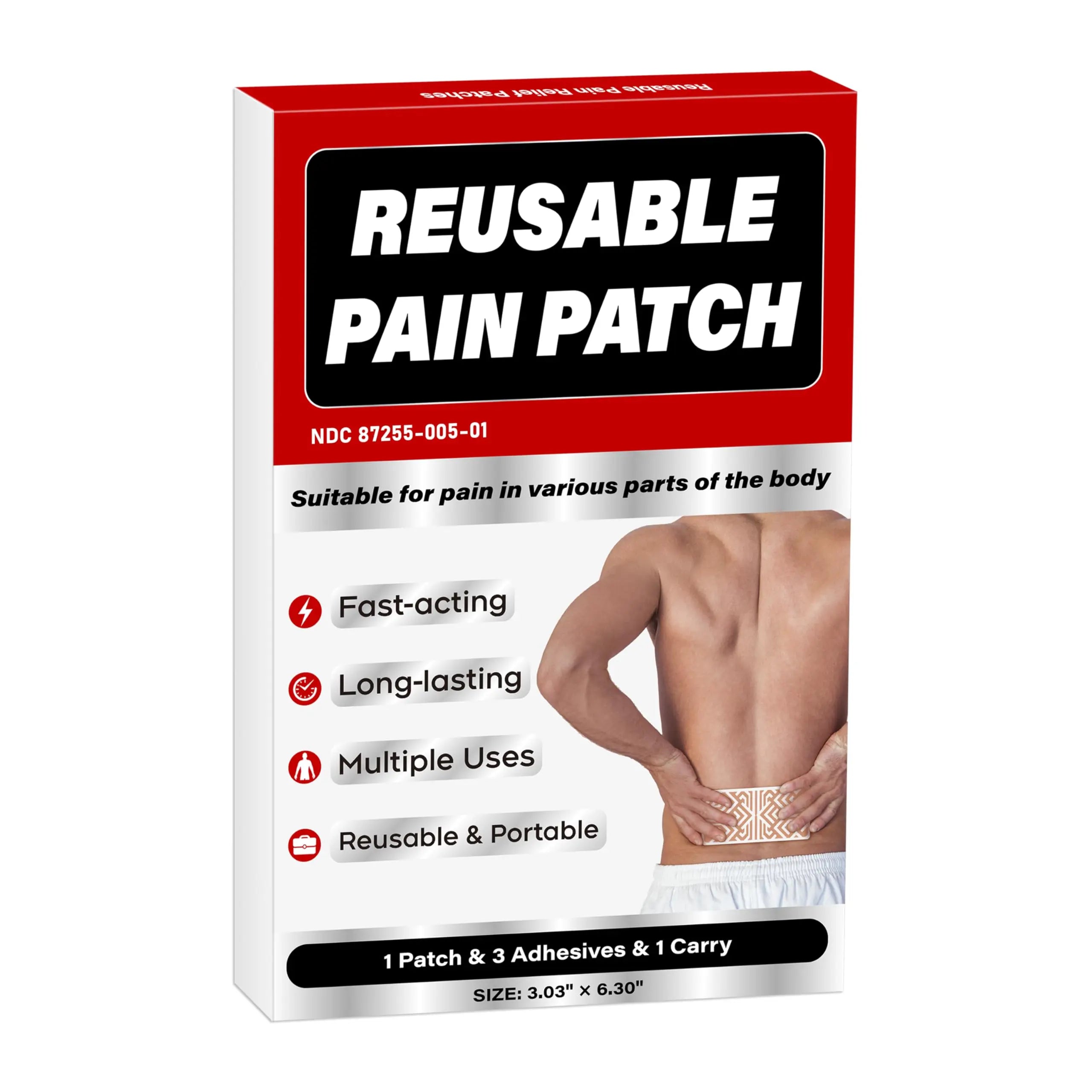 XAYIUIYAX Menthol Pain Patches, Cooling Pain Relief for Sore Muscle Relief - Includes 3 Adhesives, 1 Patch & 1 Carry Case - Relief Back, Shoulder & More - 3.03" × 6.30"-0317 XAYIUIYAX uk supplements