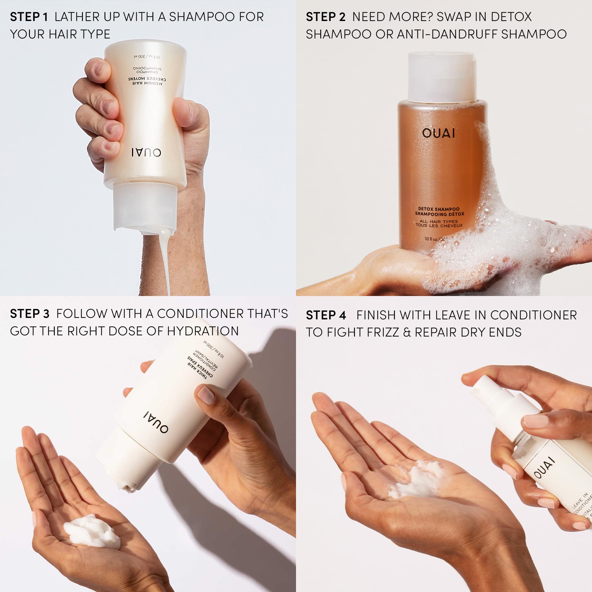 OUAI Leave In Conditioner & Heat Protectant for Hair - Prep Hair for Styling or Use as Detangling Spray to Fight Frizz & Flyaways - No Parabens, Sulfates or Phthalates (4.7 oz) OUAI uk supplements