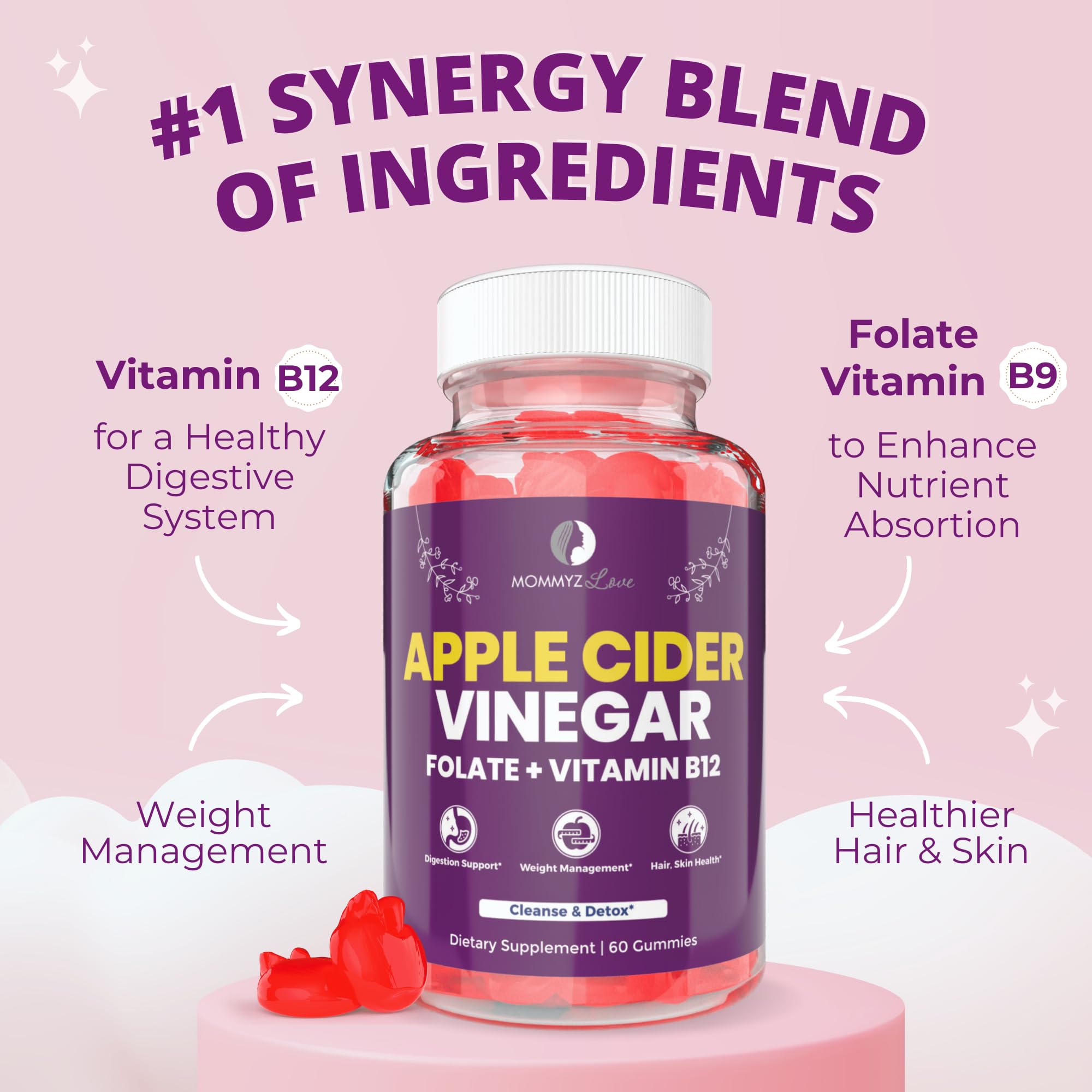 Probiotics for Vaginal Probiotics for Vaginal Odor Control, Balanced PH Levels Plus Apple Cider Vinegar Gummies Mommyz Love uk supplements