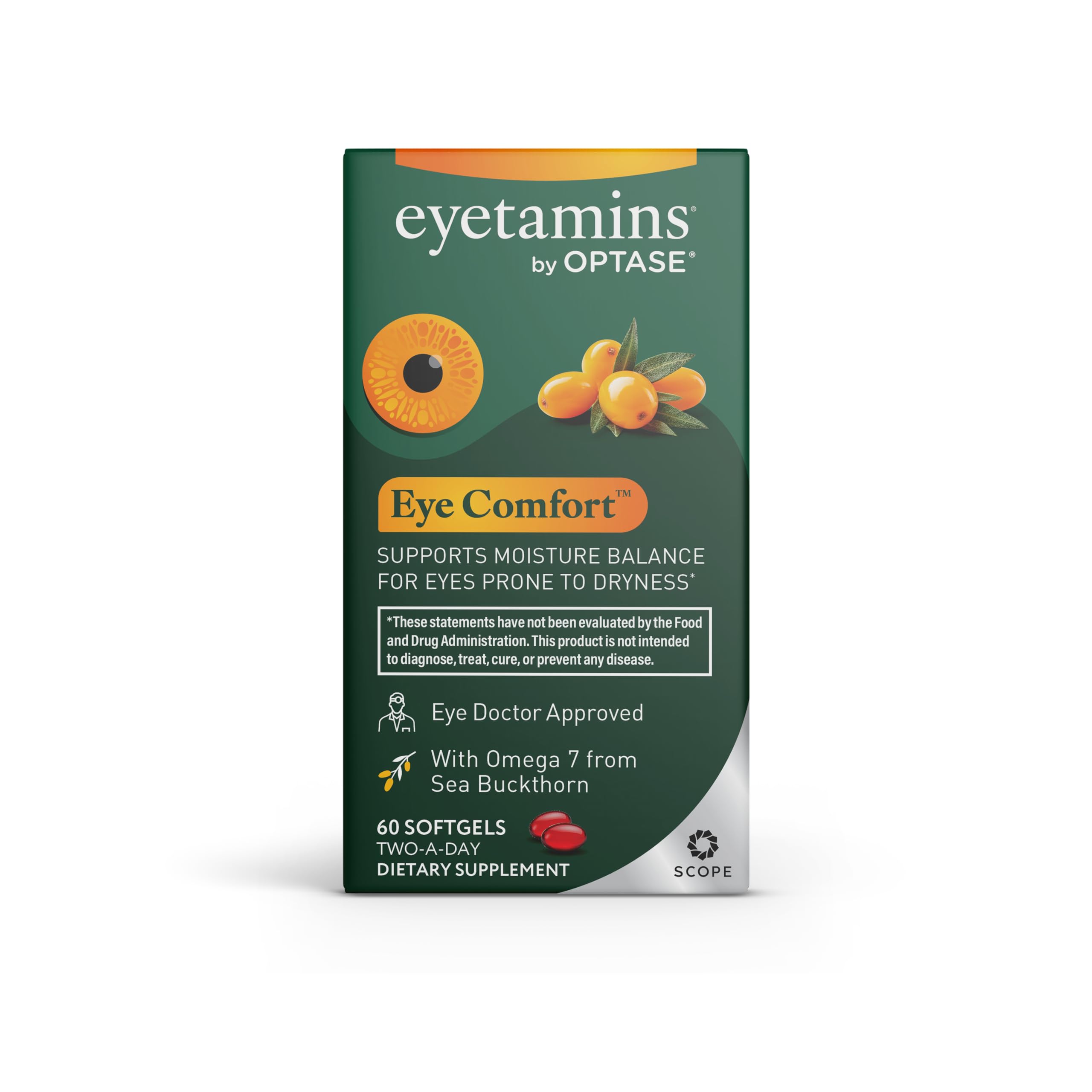 eyetamins® by OPTASE® Eye Comfort™ - 60 Softgels - Eye Doctor Recommended - an Omega-Based Eye Supplement formulated to Support Moisture Balance and Eye Comfort from Within. Plant Based Soft gels. eyetamins uk supplements