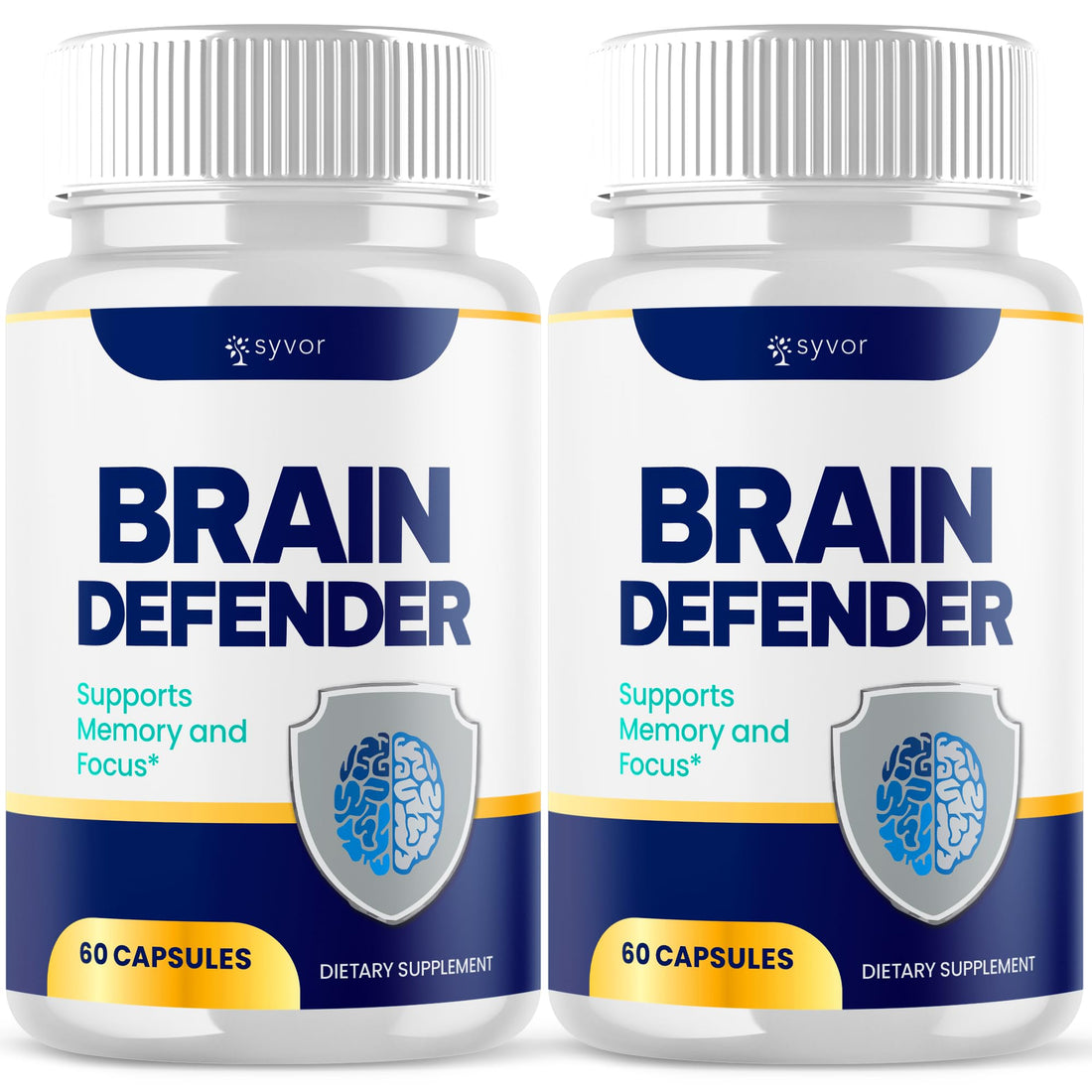 (2 Pack) Brain Defender Supplement Pills, Official Brain Defender Advanced Formula Nootropic Capsules, All Natural Health and Wellness Support Formula Maximum Strength Braindefender (120 Capsules) Syvor uk supplements