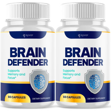 (2 Pack) Brain Defender Supplement Pills, Official Brain Defender Advanced Formula Nootropic Capsules, All Natural Health and Wellness Support Formula Maximum Strength Braindefender (120 Capsules) Syvor uk supplements