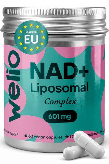Liposomal NAD Supplement 601mg | Third-Party Tested, High Purity NAD+ | Anti-Aging & Cellular Health | NMN Supplement Alternative | Advanced NAD+ Supplement for Women & Men – 60 Capsules Welio uk supplements