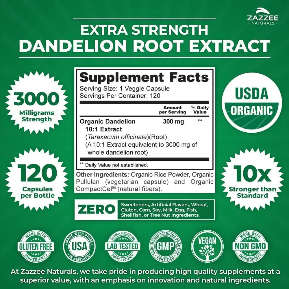 Zazzee Urinary Tract Cleanse & Detox Bundle | USDA Organic Dandelion Root Extract Capsules Plus D-Mannose 1000mg Capsules for UT & Bladder Cleansing Zazzee uk supplements