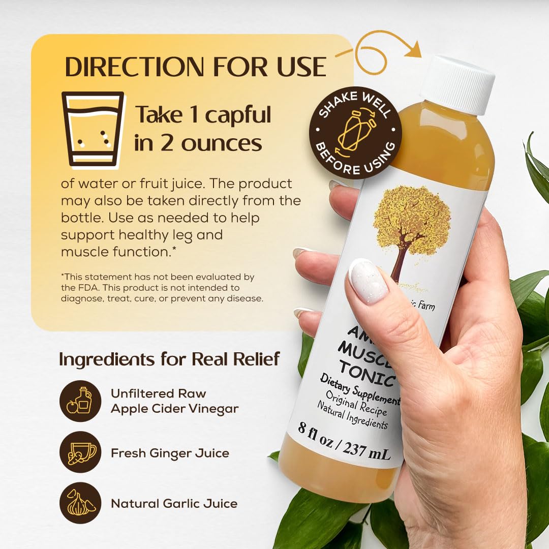 Caleb Treeze Old Amish Muscle Tonic 8 fl oz, Leg & Foot Cramps Relief, Restless Legs, Muscle Cramps & Spasm Relief - Pack of 6 Caleb Treeze uk supplements