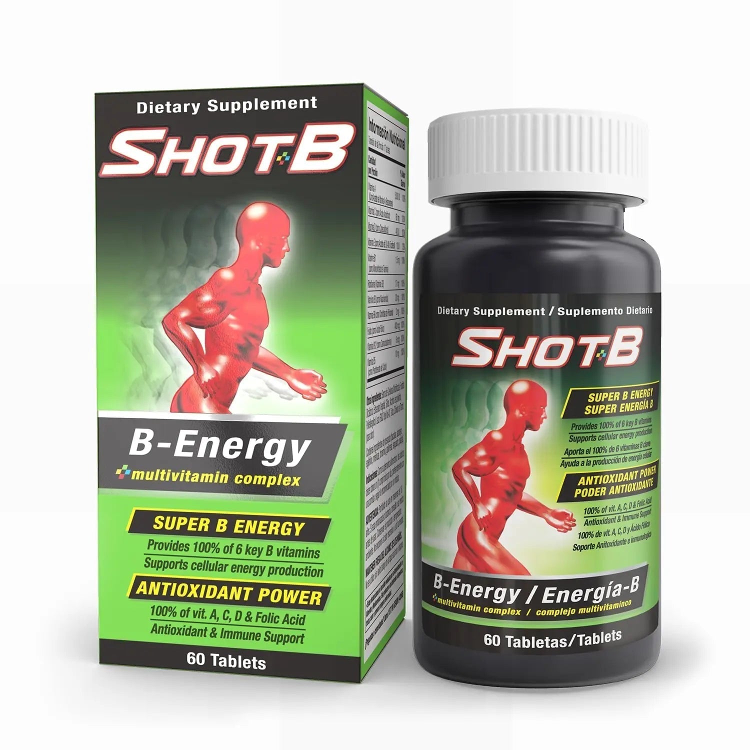 Shot B Multivitamin Complex, B-Energy, Vitamin B Complex with Antioxidant Support, B Complex Vitamins with A, C, D, E & Folic Acid Shot B uk supplements