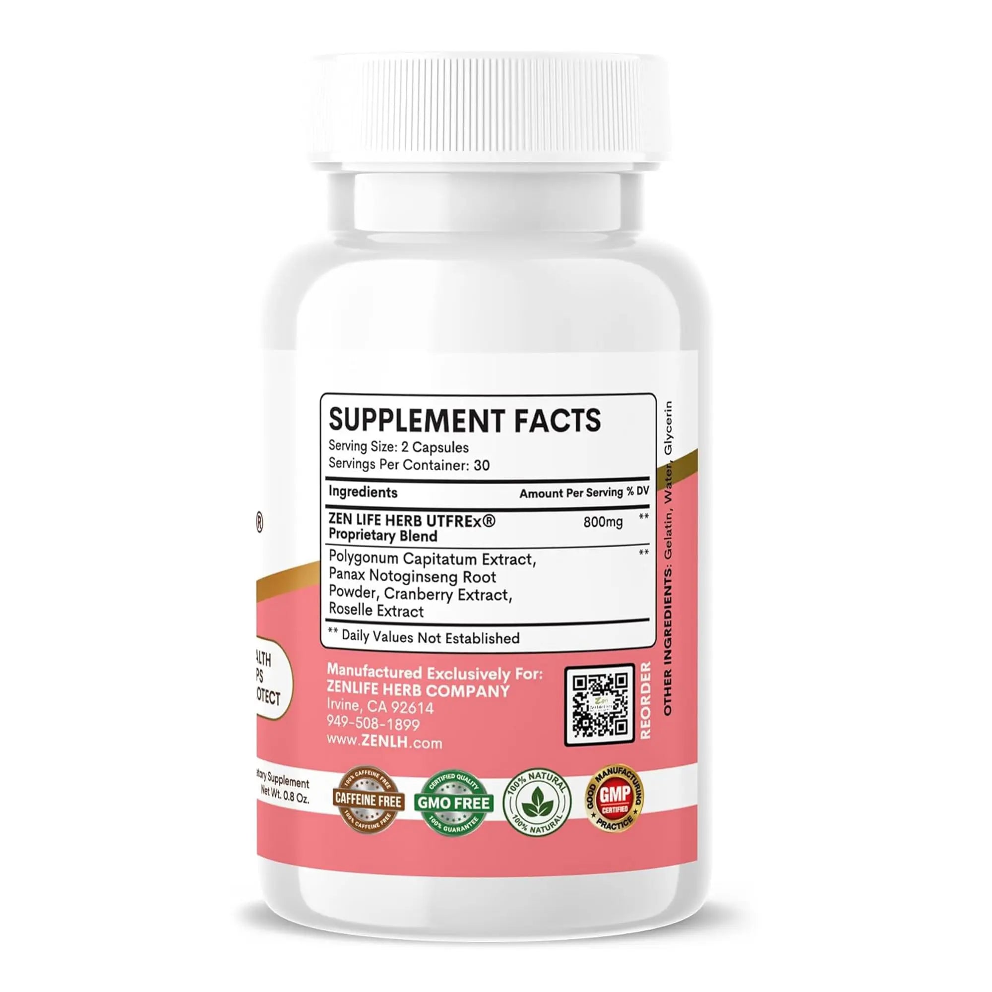ZEN LIFE HERB UTFREx – Fast Acting - Promotes Urinary Tract Health Supports Healthy Immune and Urinary System, No Vitamins, Minerals, Prebiotics, Sugar, Plant-Based Supplement (60 Capsules) ZEN LIFE HERB uk supplements