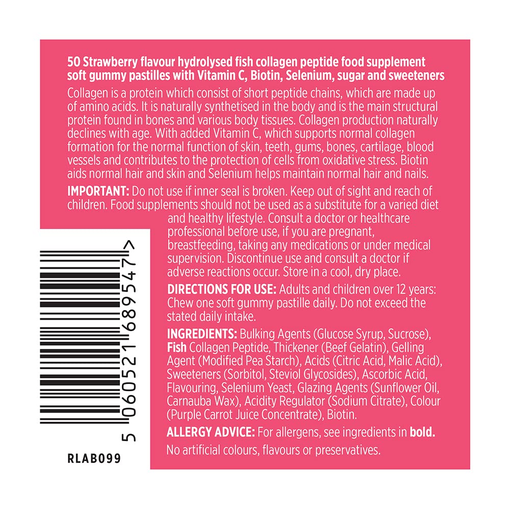 Vitawell Collagen Total Beauty Gummies | 50 Strawberry Flavour Gummies Vitawell uk supplements