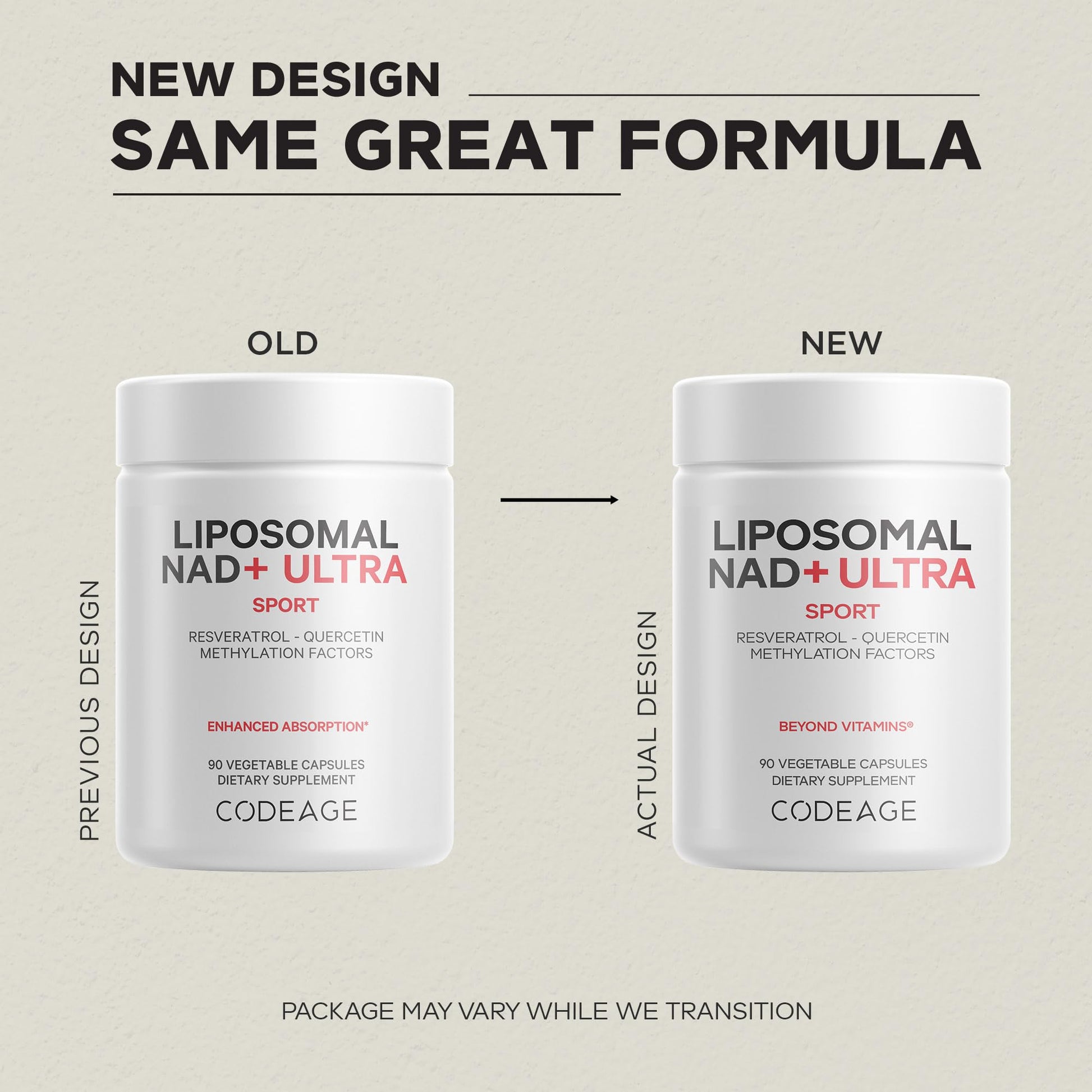 Codeage Liposomal NAD+ with Resveratrol & Vitamin B - NAD Plus Ultra for Energy & Healthy Aging Support - NAD Vitamin Supplement with Quercetin, Betaine, Riboflavin - Bioavailable - 90 Capsules Codeage uk supplements