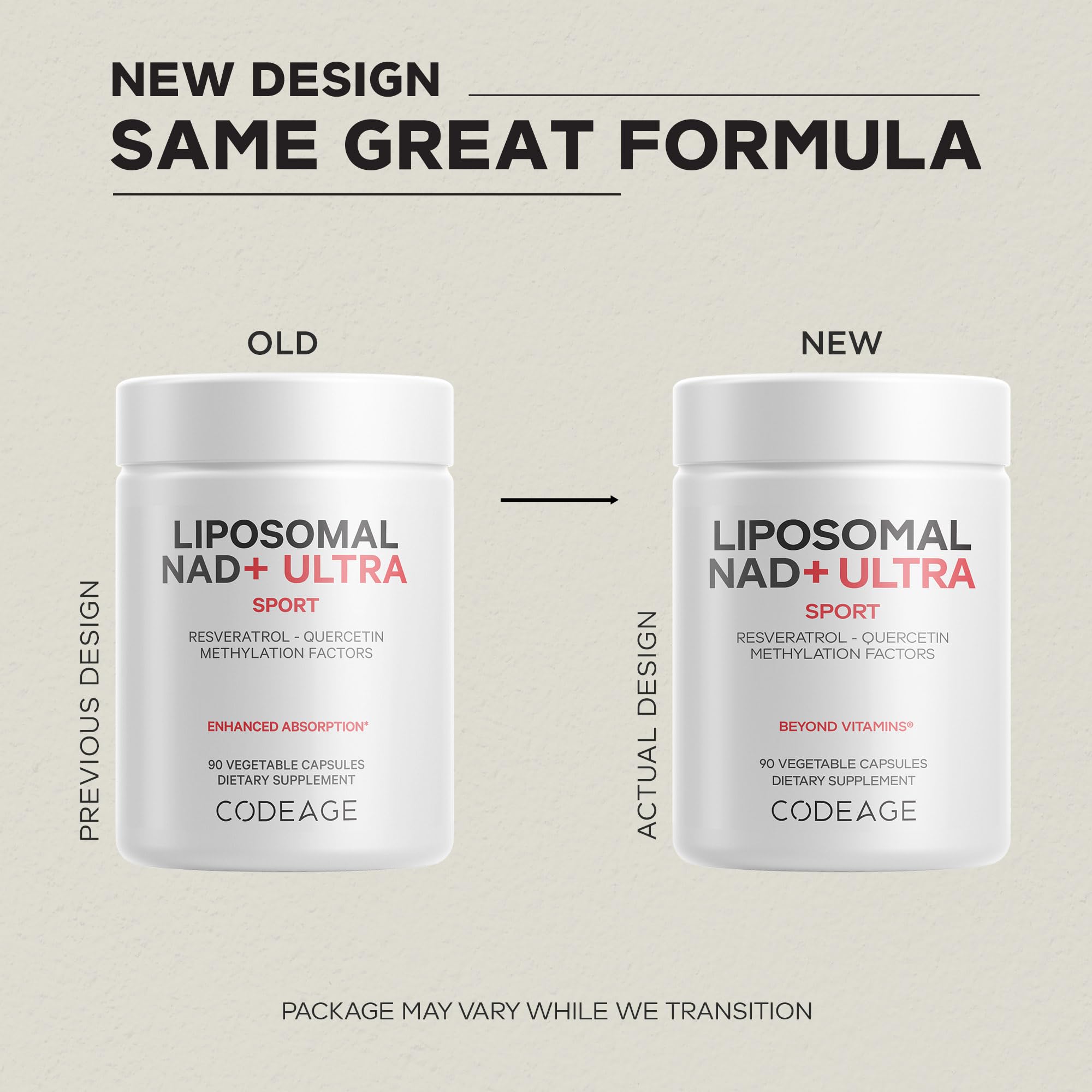 Codeage Liposomal NAD+ with Resveratrol & Vitamin B - NAD Plus Ultra for Energy & Healthy Aging Support - NAD Vitamin Supplement with Quercetin, Betaine, Riboflavin - Bioavailable - 90 Capsules Codeage uk supplements