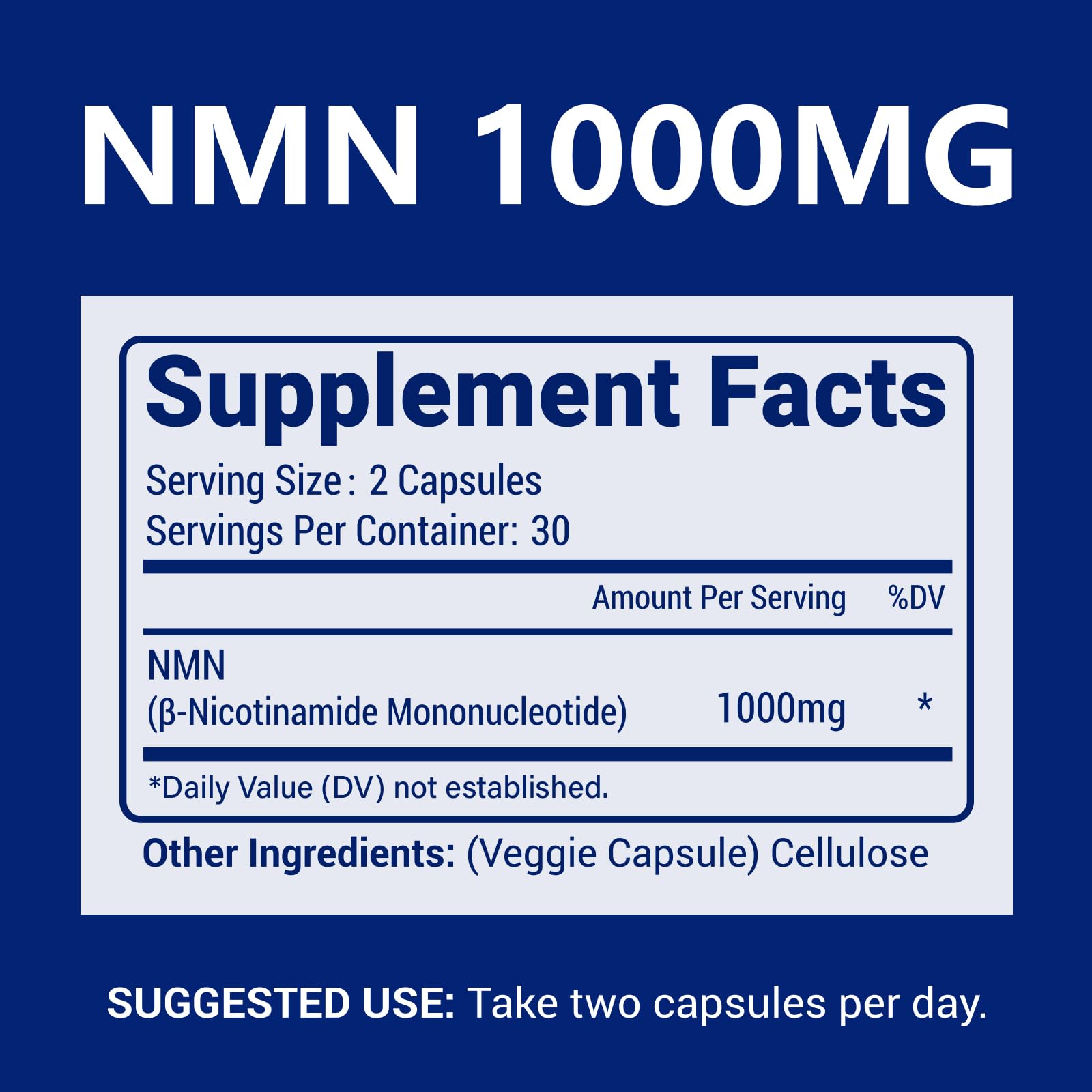 NMN 1000mg Per Serving Maximum Strength - 99% Pure NMN (Nicotinamide Mononucleotide) for NAD, Cell, Immune, Energy, Anti-Aging & Longevity, Stabilized NMN Supplements 1000mg - 60 Veggie Capsules CFUKING uk supplements