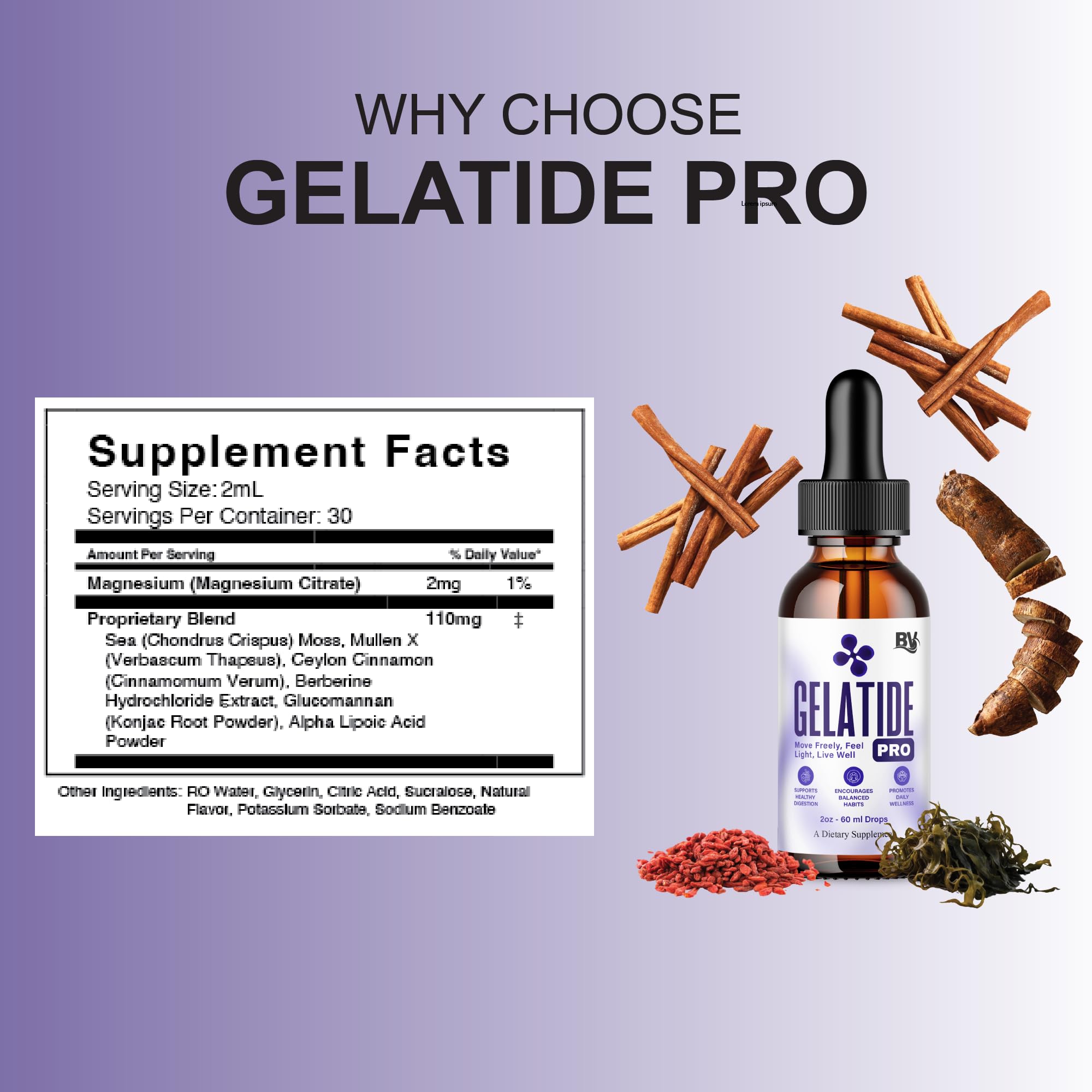 BLUE VIBE Gelatide Liquid Drops, Gela Tide Advanced Maximum Strength Overall Health & Wellness Support Supplement, Gelatide Premium Daily Health and Overall Energy Formula (2oz / 60ml) BLUE VIBE uk supplements
