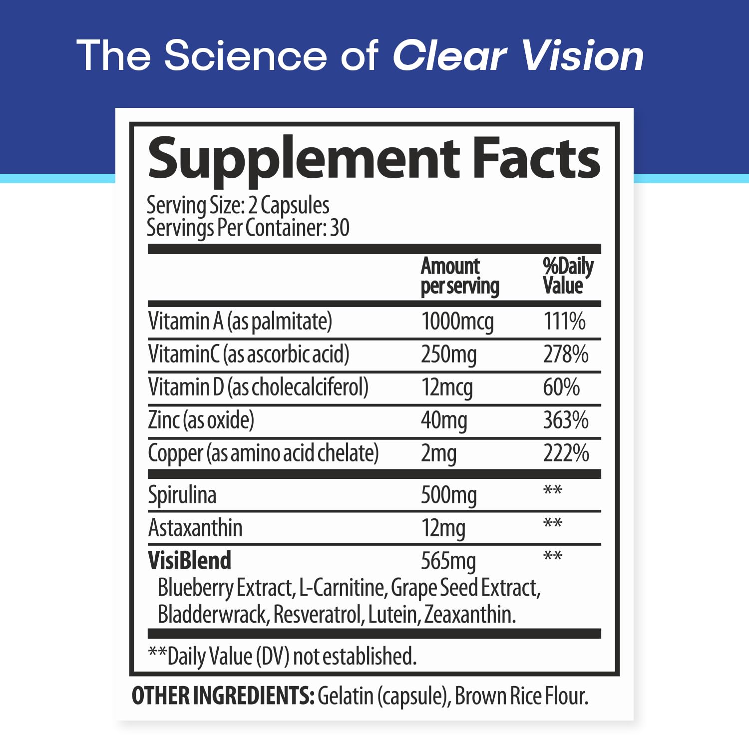 VisiUltra Eye Health Supplement – 14 Essential nutrients for Clear Vision, Blue Light Protection, and Long-Term Eye Health. Supports Clarity and Eye Wellness. 60 Capsules. (1 Pack) VisiUltra uk supplements
