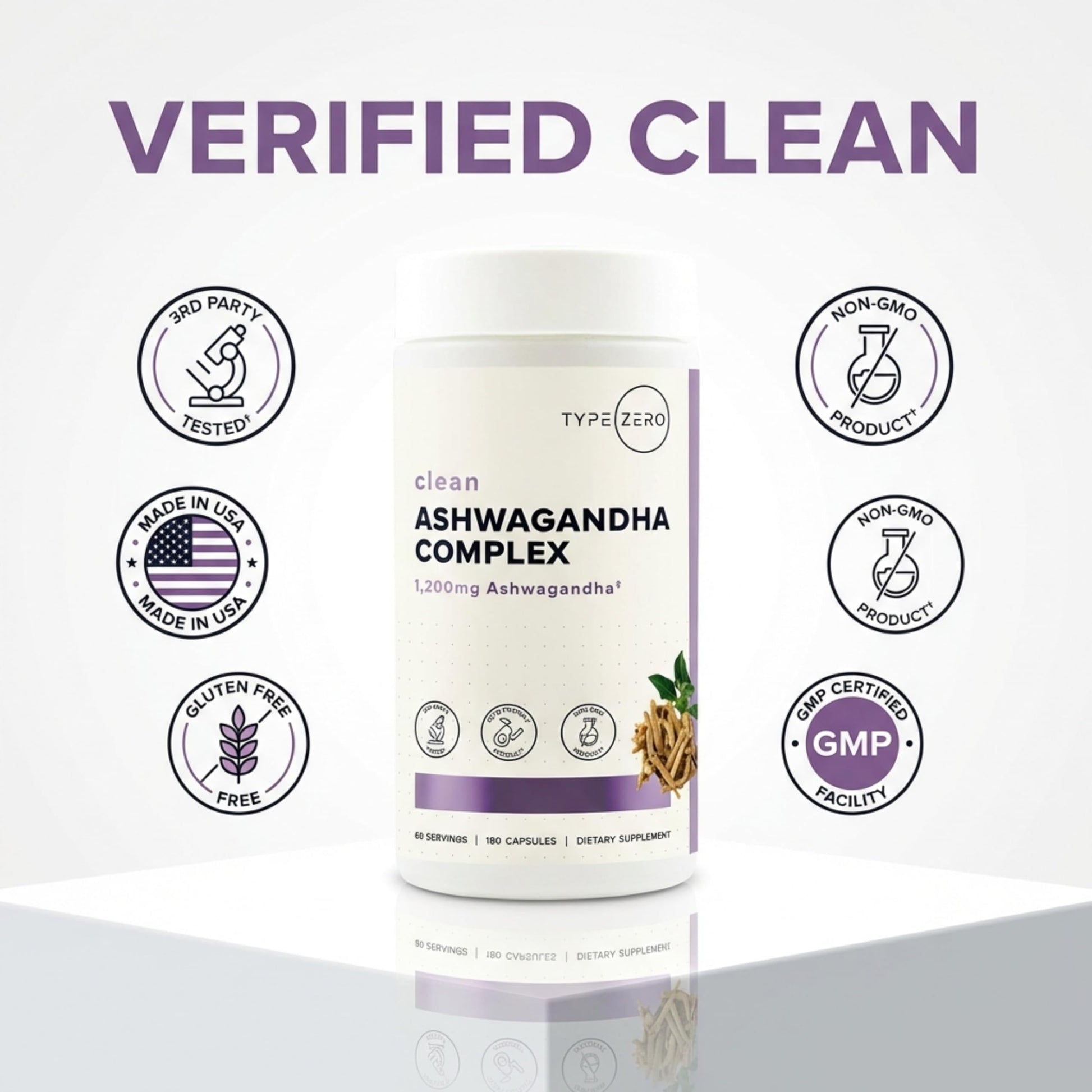 Type Zero KSM-66 Ashwagandha Root Extract 1,200mg, 60 Servings - High Potency 5% Withanolides - with Turmeric, Rhodiola Rosea and BioPerine Black Pepper Extract - 180 Veggie Caps Type Zero uk supplements