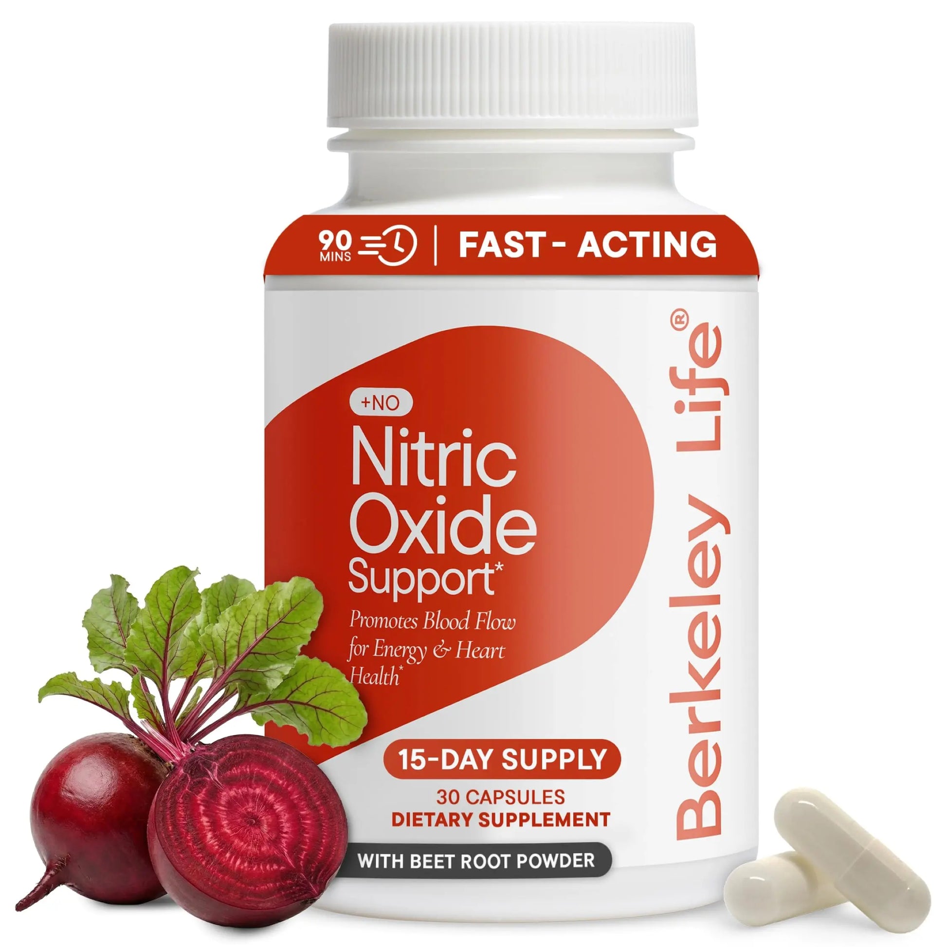 Berkeley Life Nitric Oxide Support Supplement - Nitric Oxide Booster for Men & Women - Blood Flow & Circulation with Beet Root Powder to Support Energy, Berkeley Life uk supplements