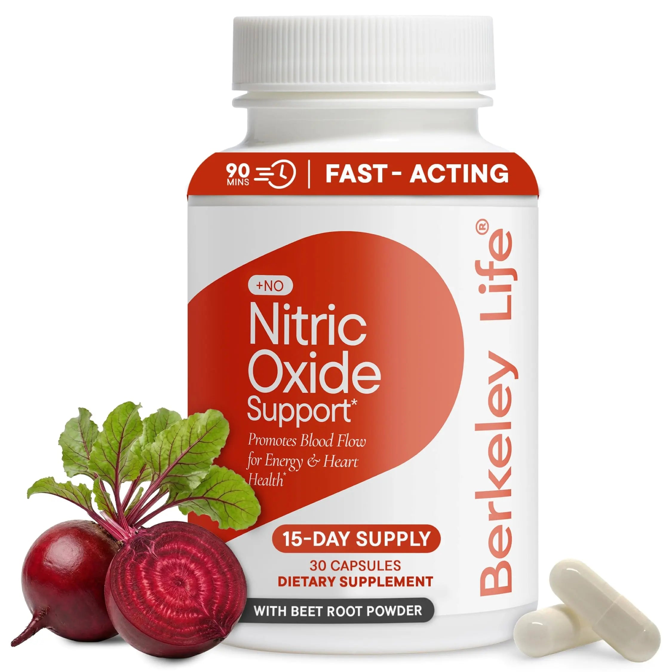 Berkeley Life Nitric Oxide Support Supplement - Nitric Oxide Booster for Men & Women - Blood Flow & Circulation with Beet Root Powder to Support Energy, Berkeley Life uk supplements