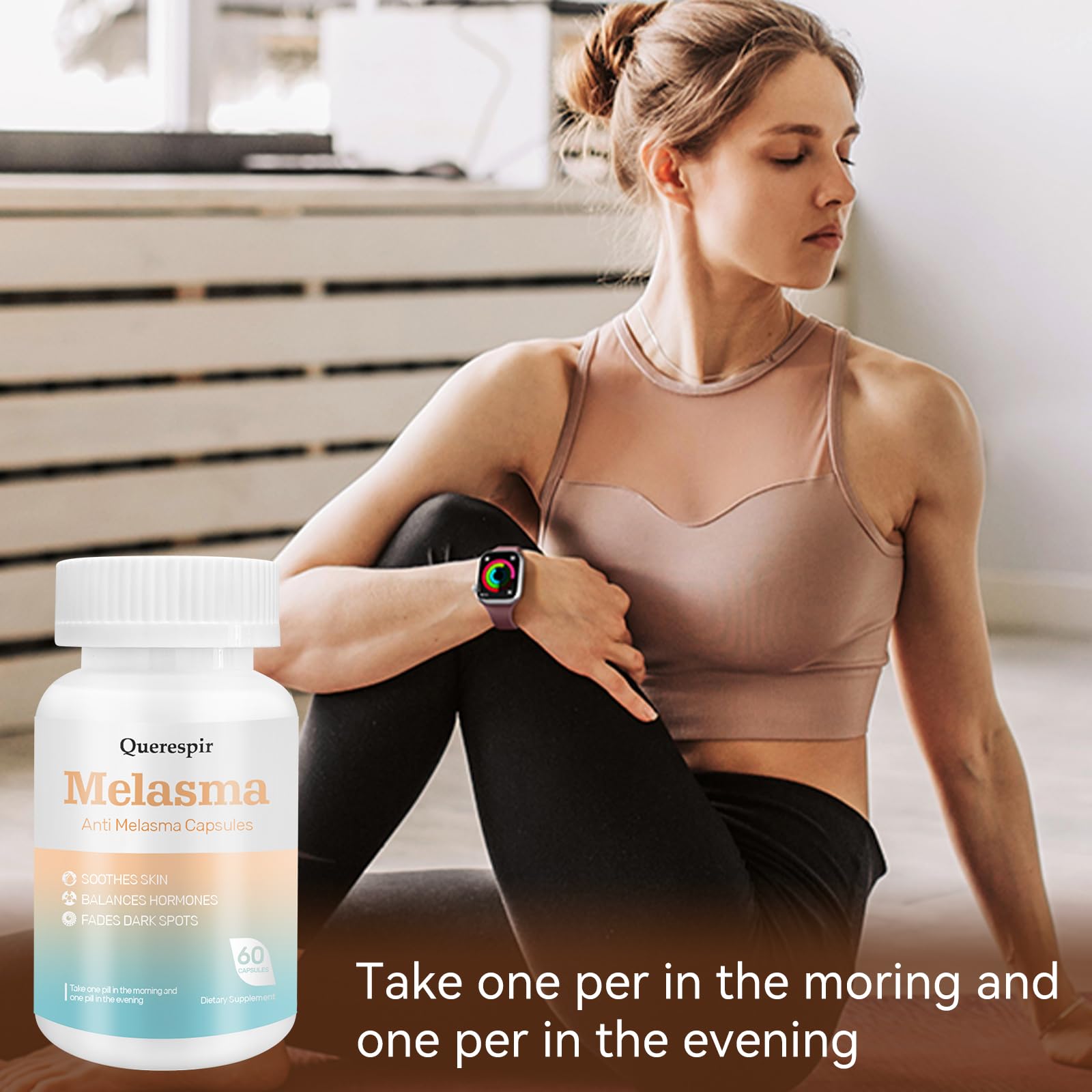 Melanina Anti-Melasma Capsule, Melasma Dark Spot Remover, Melanin Supplement, Spots Remover for Face & Body, Vitamin C & Turmeric Extract, Brightens & Even Skin Tone - 60 Capsules Querespir uk supplements