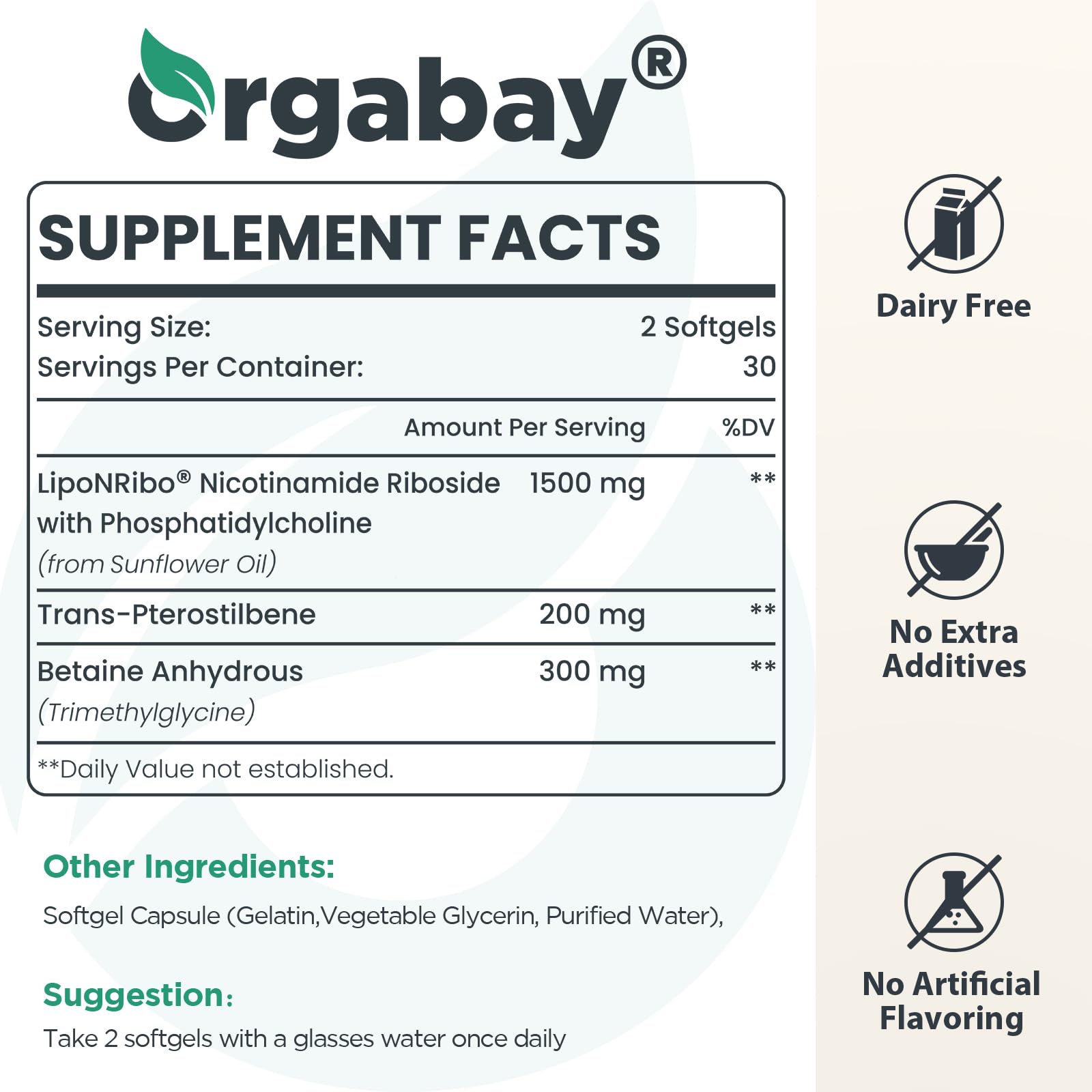 Orgabay Liposomal NAD+ Supplement 500 mg, High Absorption, Boost NAD+ with TMG 250 mg, Actual NAD Plus More Efficient Than Nicotinamide Riboside, Support Cellular Energy, Healthy Aging | 60 Softgels Orgabay uk supplements