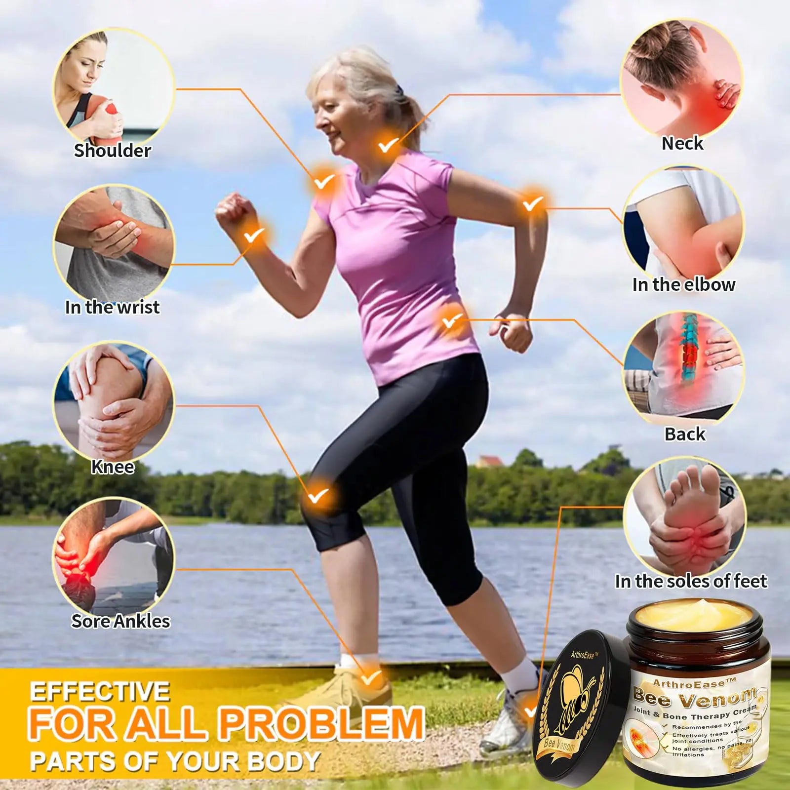 ArthroEase Bee Venom Joint and Bone Cream,ArthroEase Bee Venom Cream,Bee Venom Joint Gel,Effectively Relieve Joint discomfort (2) ADFIRE uk supplements