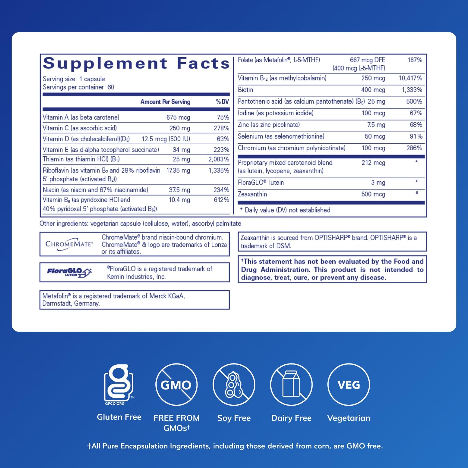 Pure Encapsulations Multi T/D - Multivitamin & Mineral Supplement - for Daily Wellness, Cardiovascular & Immune Health* - Rich in Vitamins & Minerals - Gluten Free & Vegetarian - 60 Capsules Pure Encapsulations uk supplements