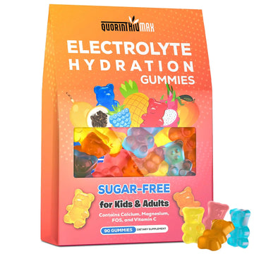 Electrolyte Gummies Sugar Free | Electrolyte Hydration Energy Gummies for Running & Sports - Energy Chews with Calcium & Vitamin C for Kids & Adults, Quorinthiumax uk supplements